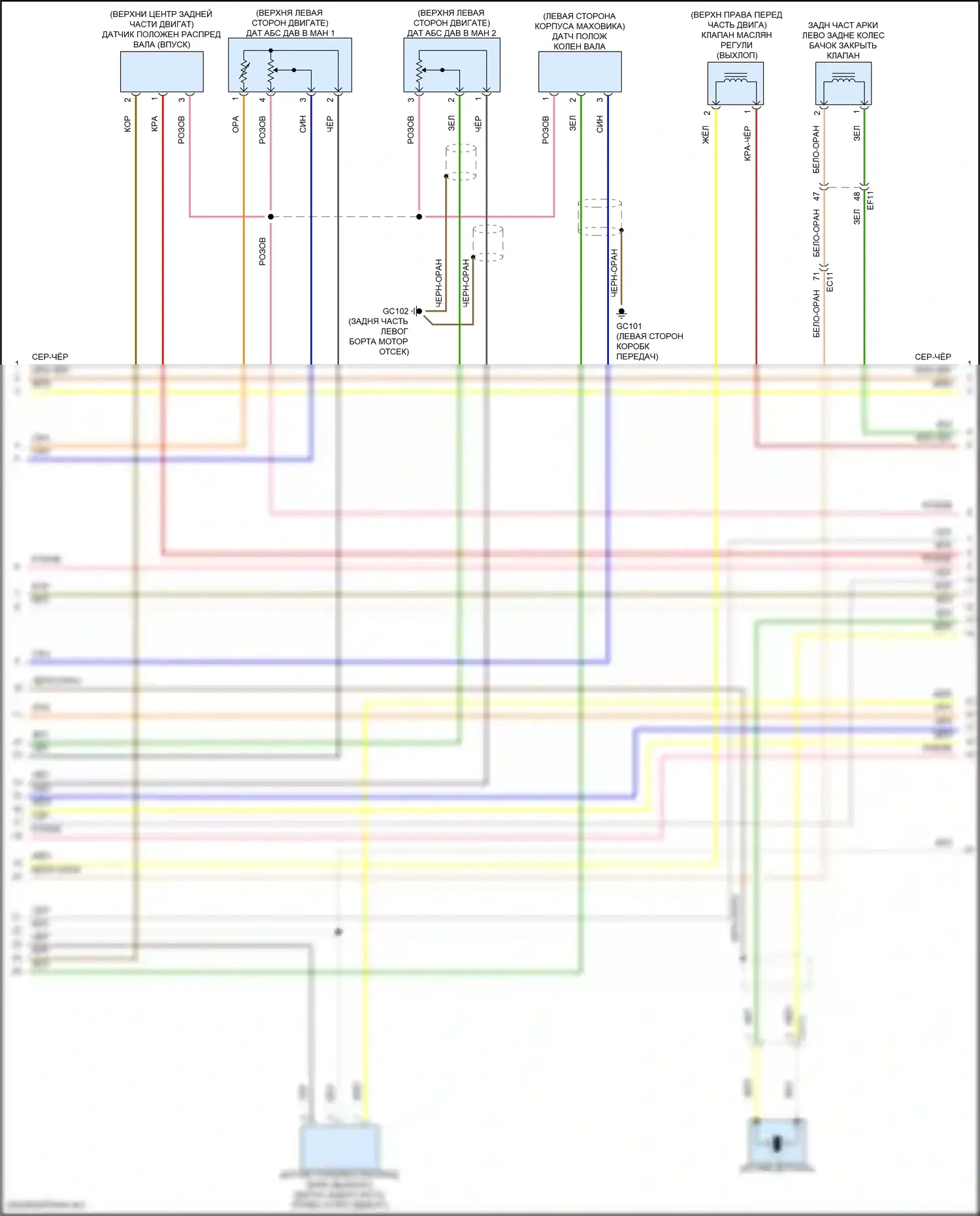 GV80 Coupe Genesis I (2023-2024): Электросхема двигатель 2.5л турбо, электросхема органов управления двигателем (2 из 9) 