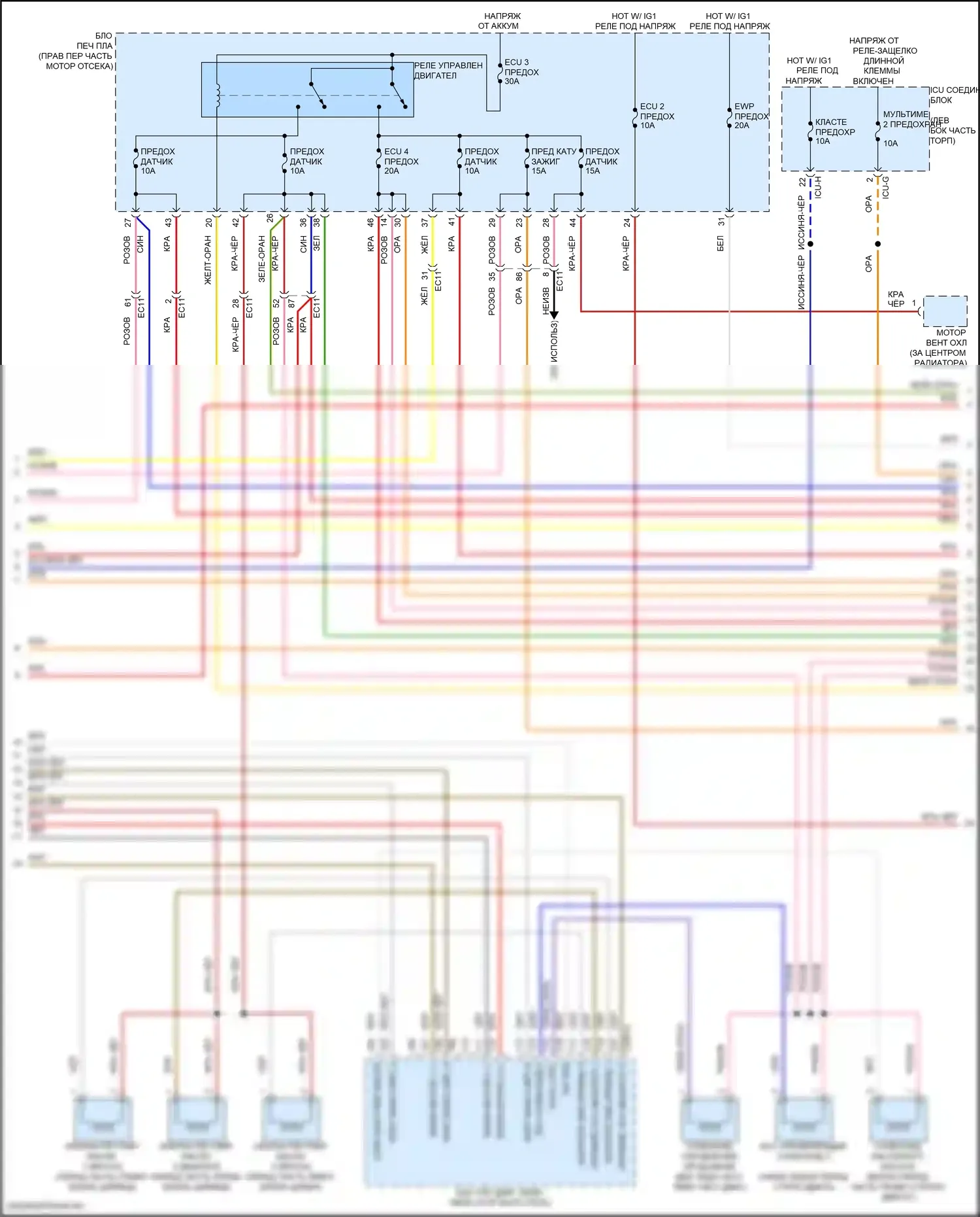 GV80 Coupe Genesis I (2023-2024): Электросхема двигатель 3.5л турбо, электросхема органов управления двигателем (4 из 8) 