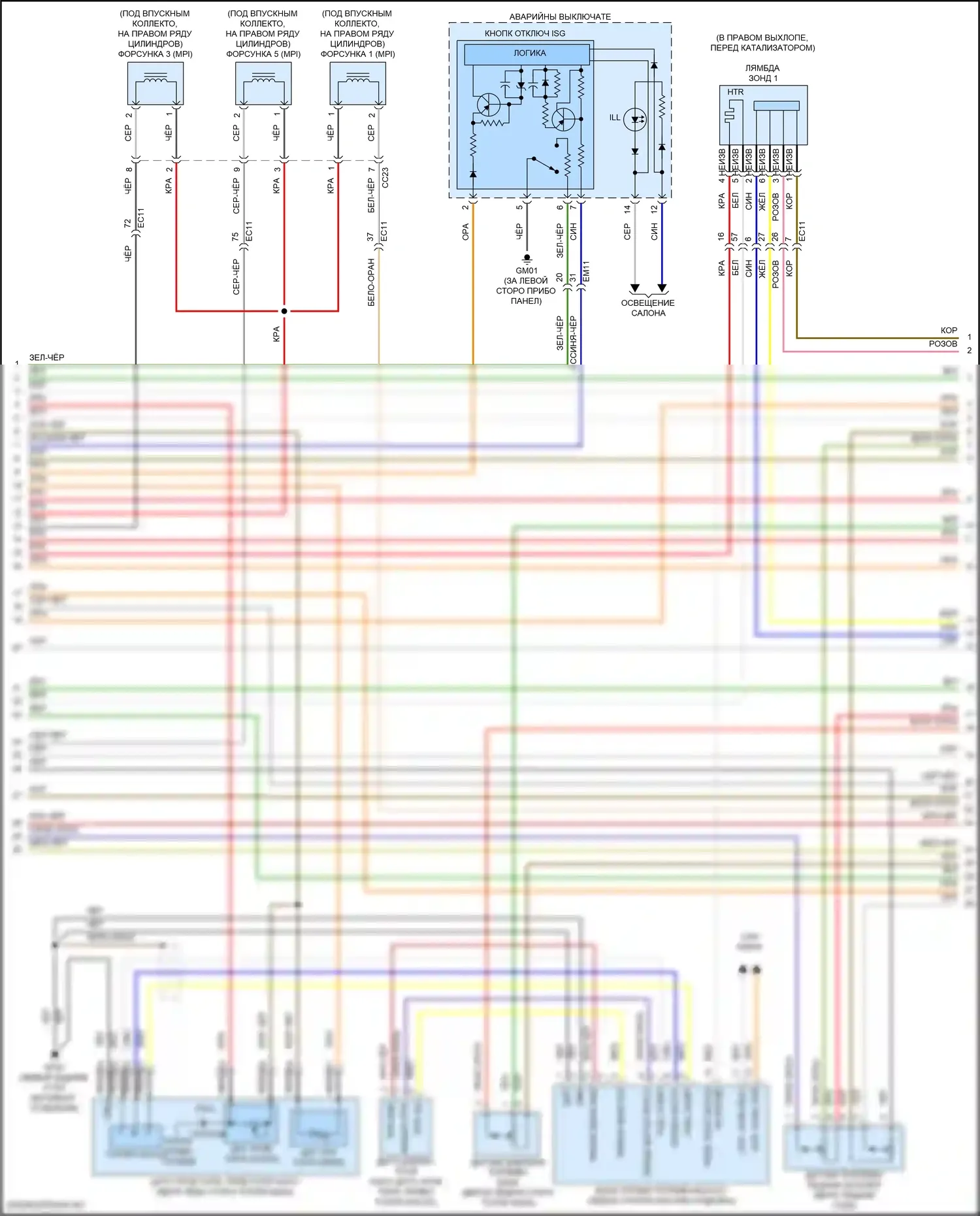 GV80 Coupe Genesis I (2023-2024): Электросхема двигатель 3.5л турбо, электросхема органов управления двигателем (7 из 8) 