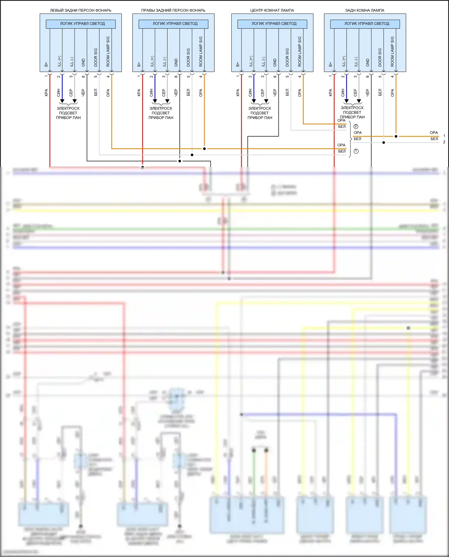 GV80 Coupe Genesis I (2023-2024): Электросхема освещения салона (3 из 5) 