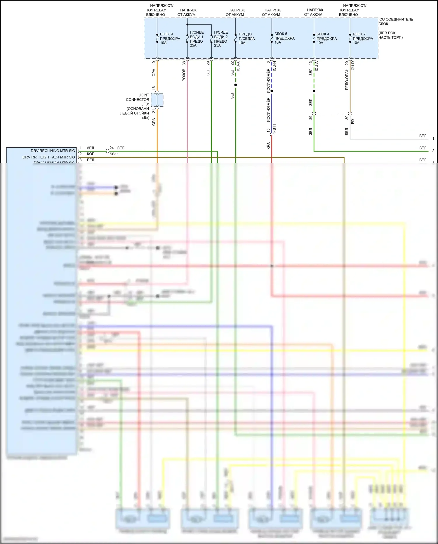 GV80 Coupe Genesis I (2023-2024): Электросхема сиденья памяти водителя (1 из 2) 