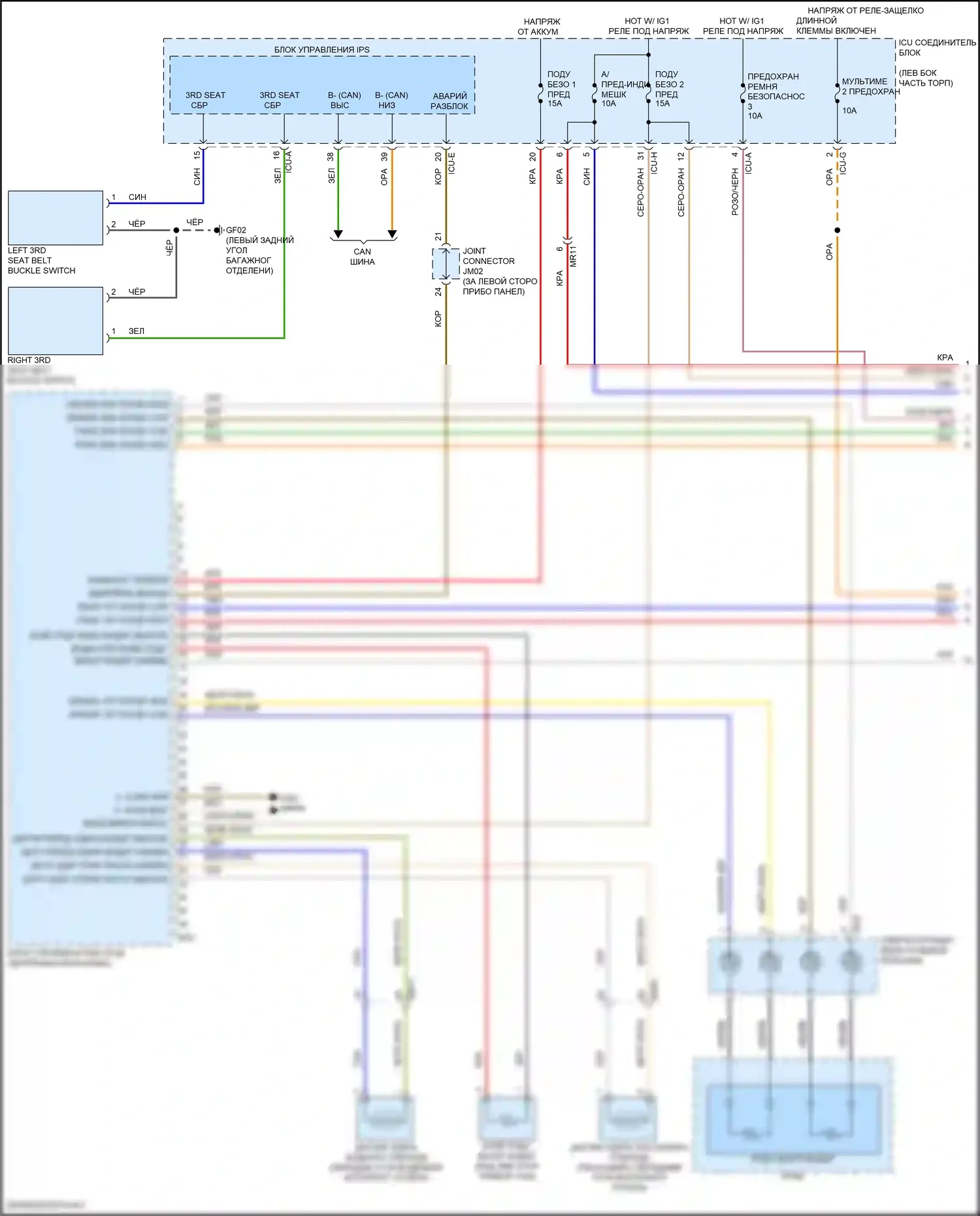 GV80 Coupe Genesis I (2023-2024): Электросхема подушек безопасности (1 из 4) 
