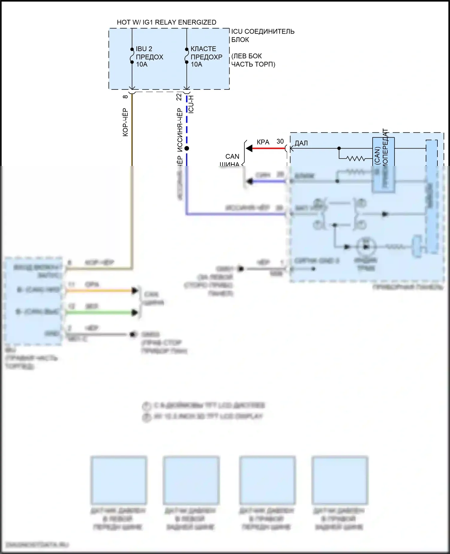 GV80 Coupe Genesis I (2023-2024): Электросхема контроля давления в шинах 