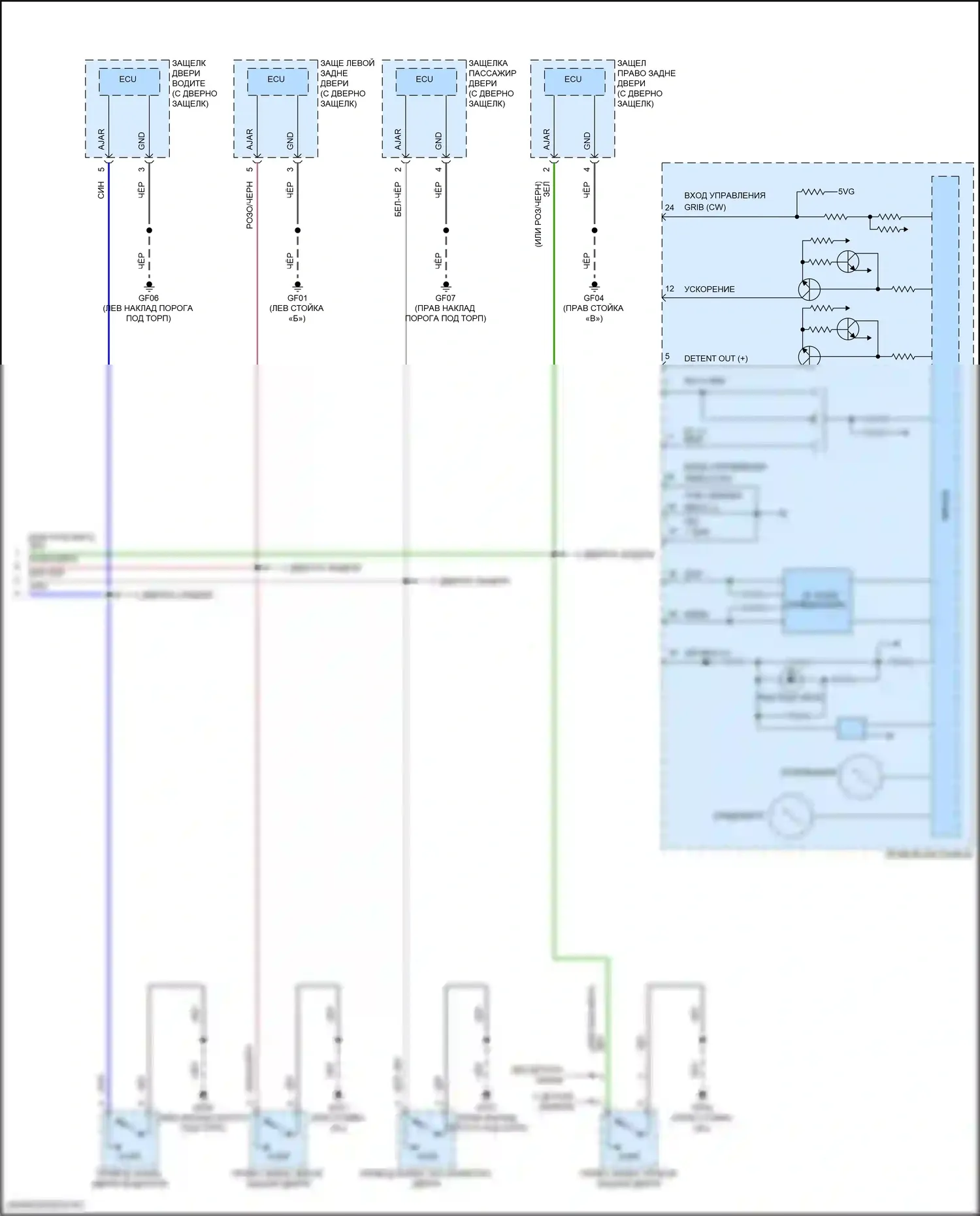 GV80 Coupe Genesis I (2023-2024): Электросхема приборной панели с жк- дисплеем 8 дюймов tft (3 из 3) 