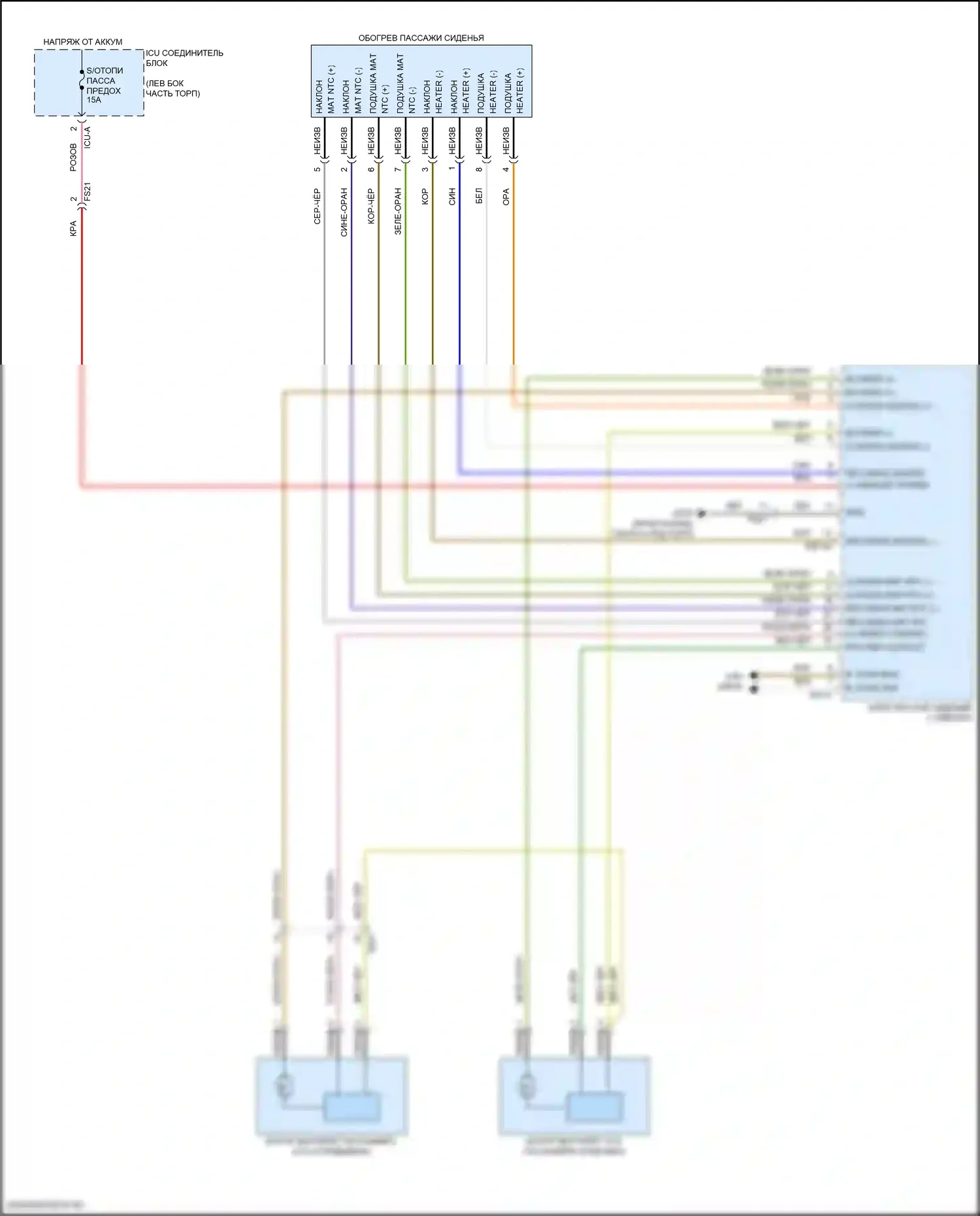 GV80 Coupe Genesis I (2023-2024): Электросхема передних сидений климат-контроля (2 из 2) 