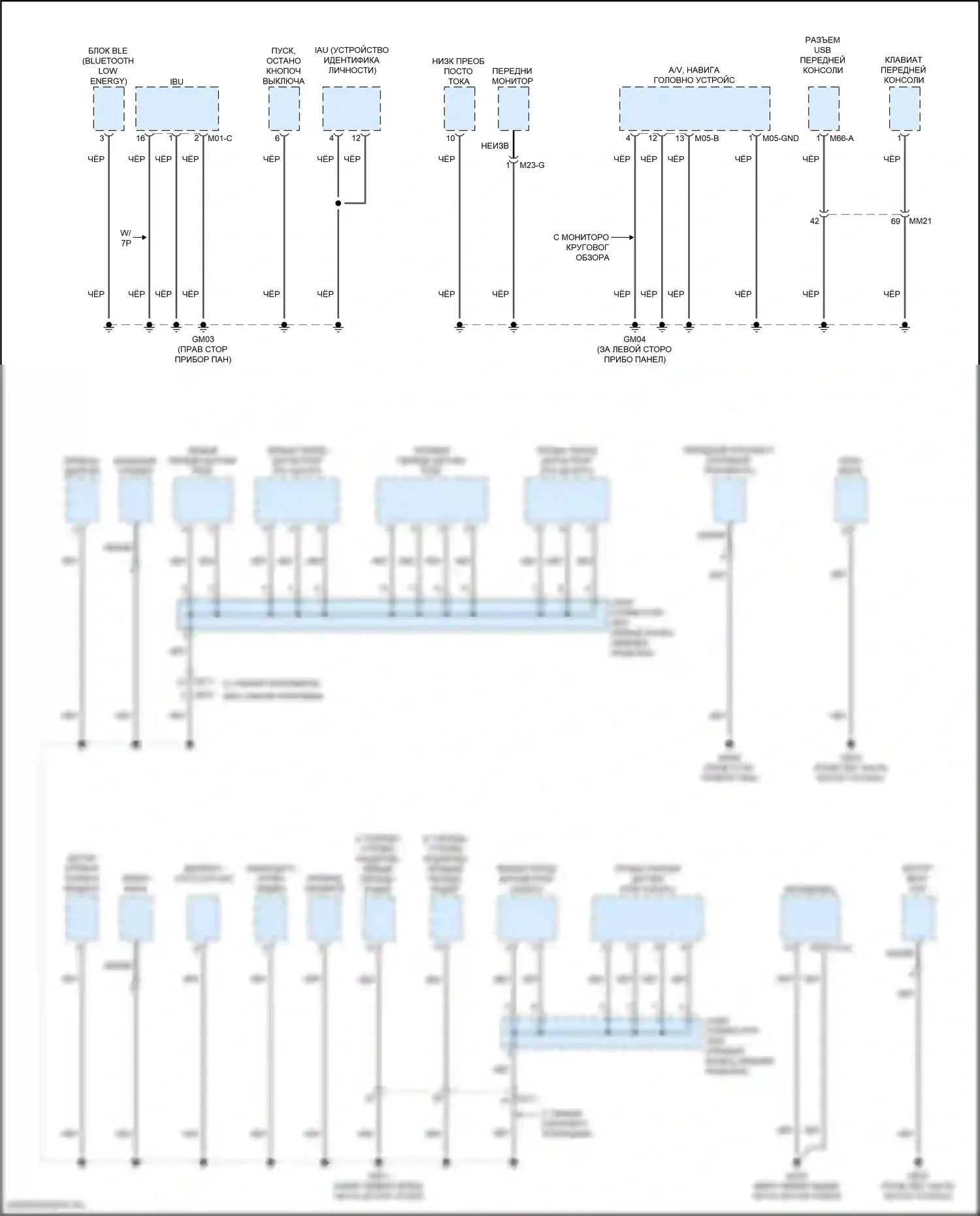 GV80 Coupe Genesis I (2023-2024): Электросхема разводки массы (2 из 8) 