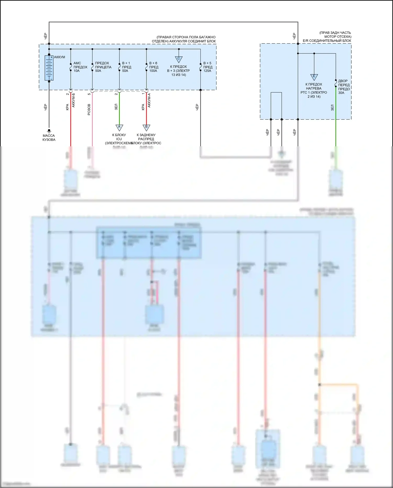GV80 Genesis I рестайлинг (2023-2024): Электросхема блока предохранителей реле (1 из 14) 