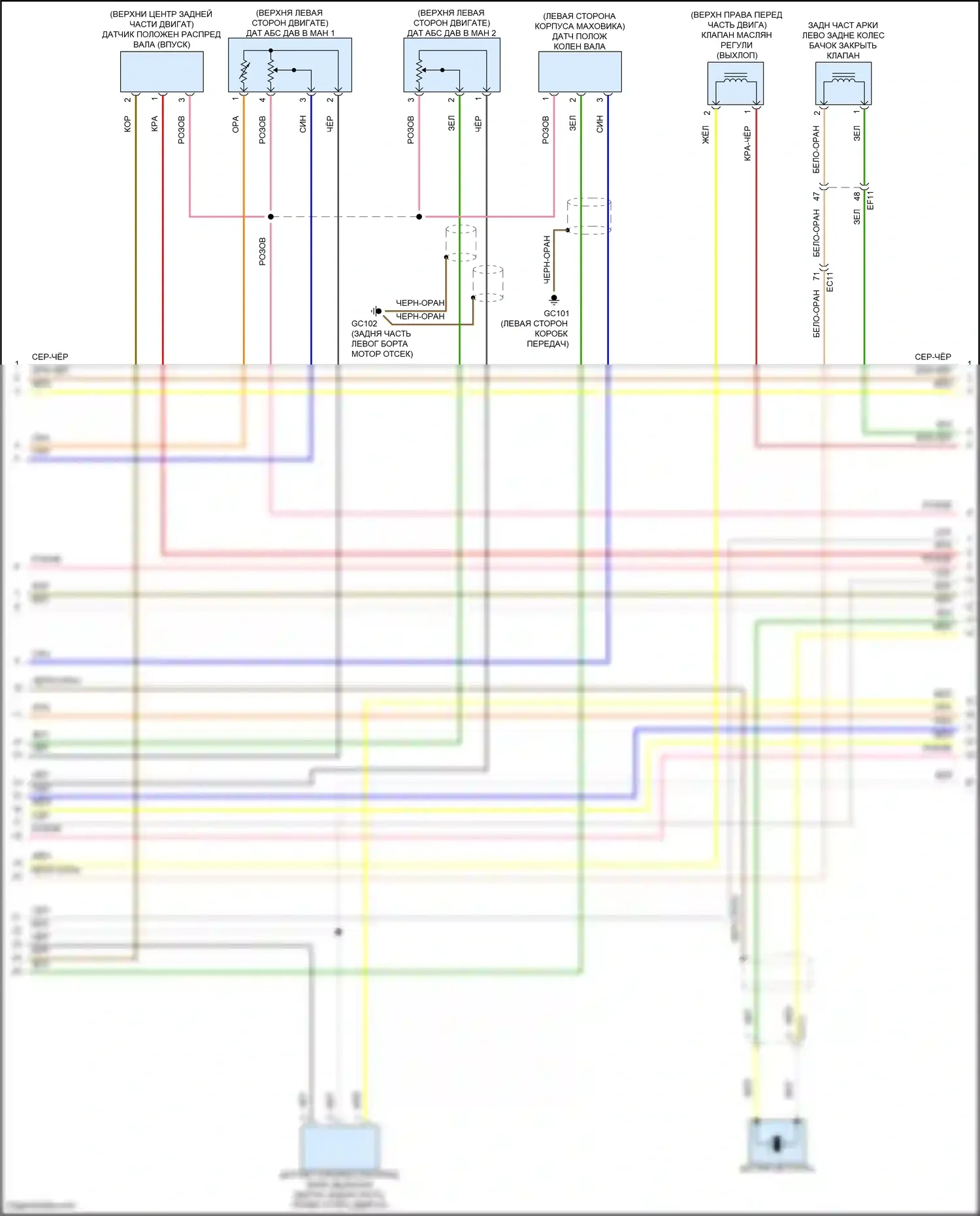GV80 Genesis I рестайлинг (2023-2024): Электросхема двигатель 2.5л турбо, электросхема органов управления двигателем (2 из 9) 