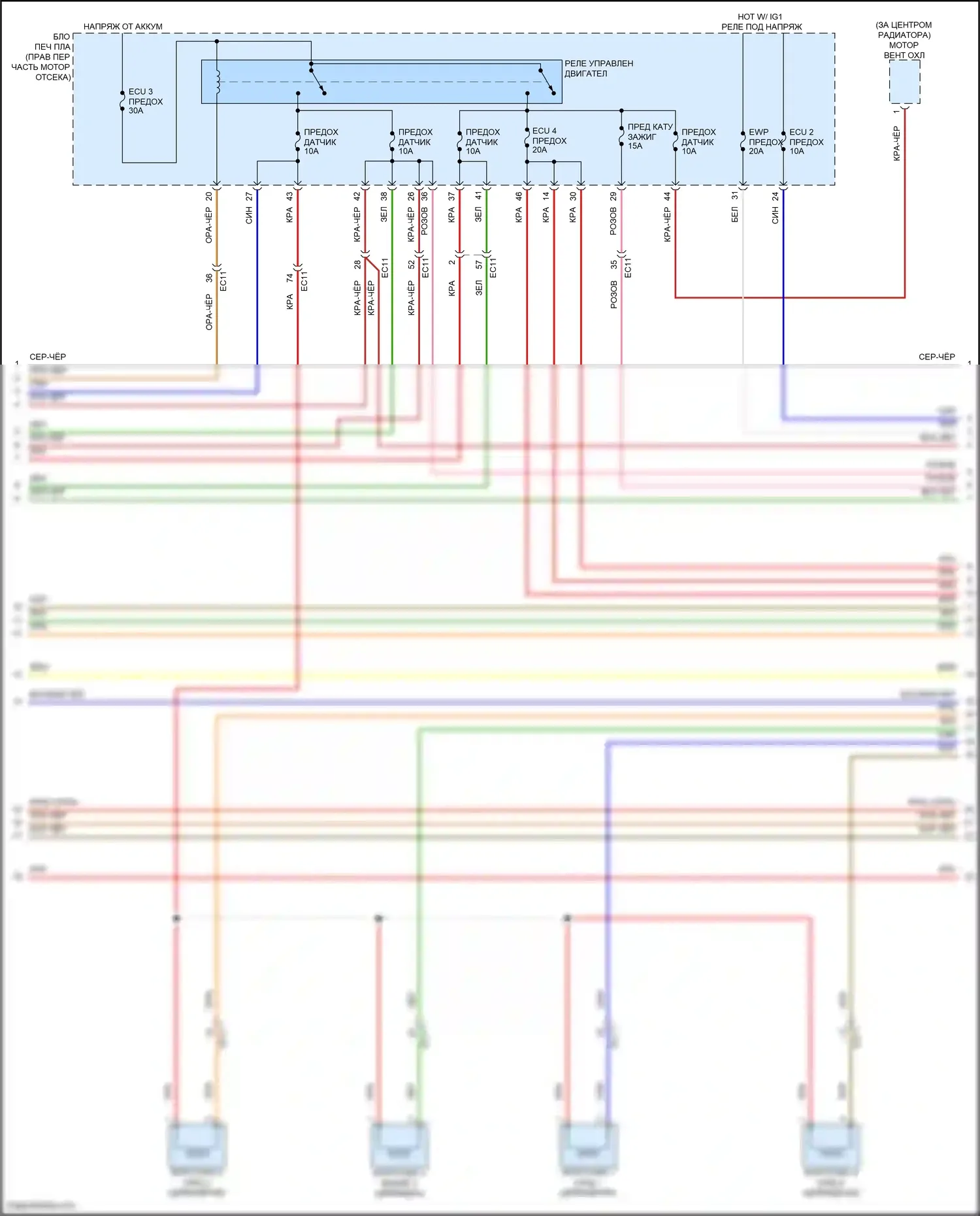 GV80 Genesis I рестайлинг (2023-2024): Электросхема двигатель 2.5л турбо, электросхема органов управления двигателем (6 из 9) 