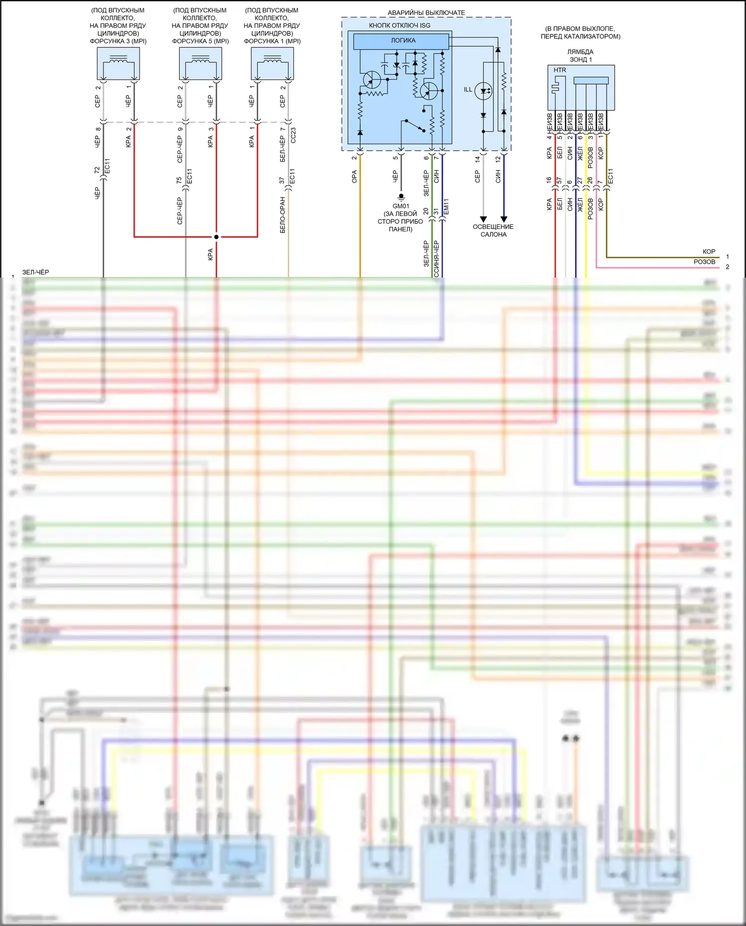 GV80 Genesis I рестайлинг (2023-2024): Электросхема двигатель 3.5л турбо, электросхема органов управления двигателем (7 из 8) 