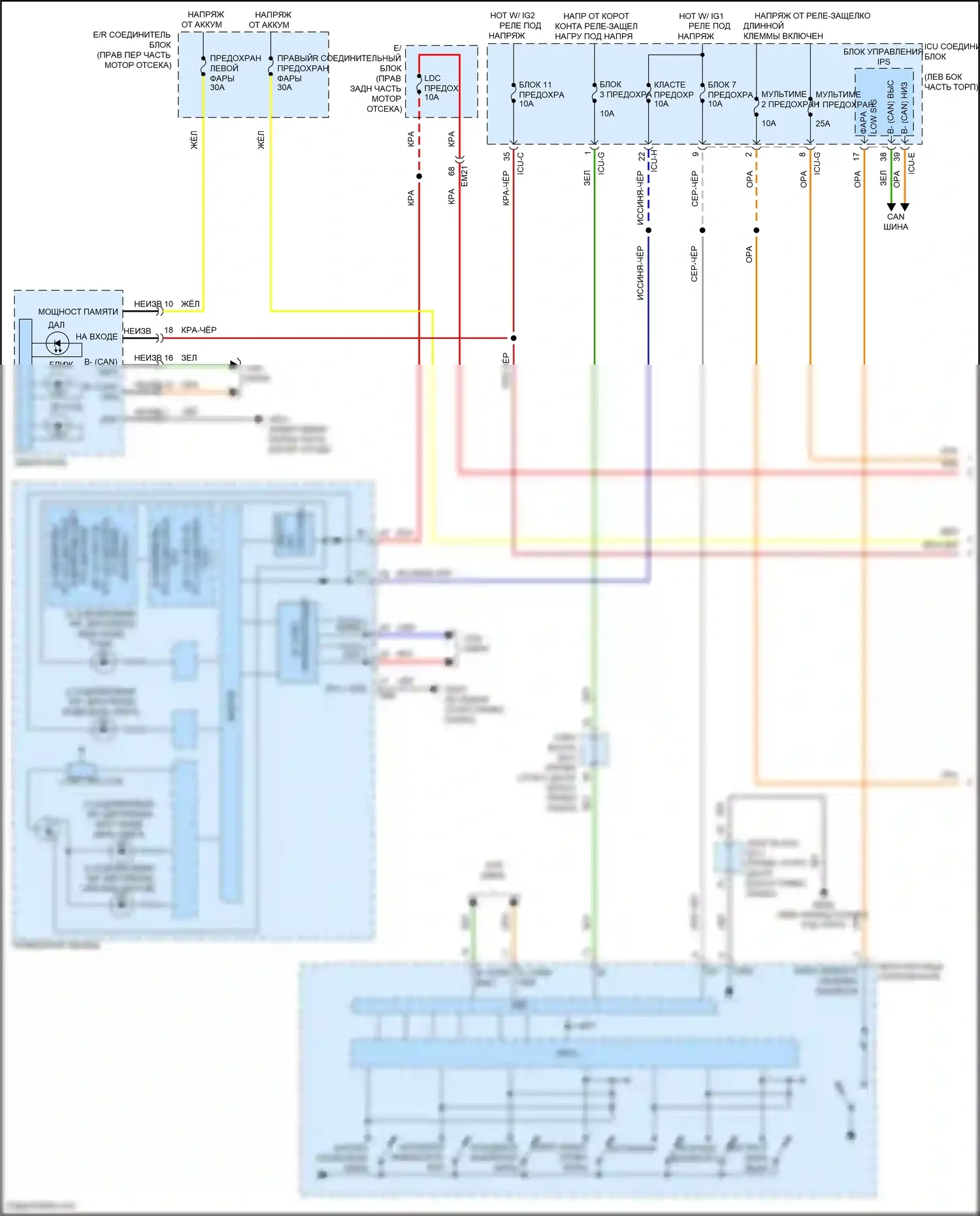 GV80 Genesis I рестайлинг (2023-2024): Электросхема фар (1 из 2) 
