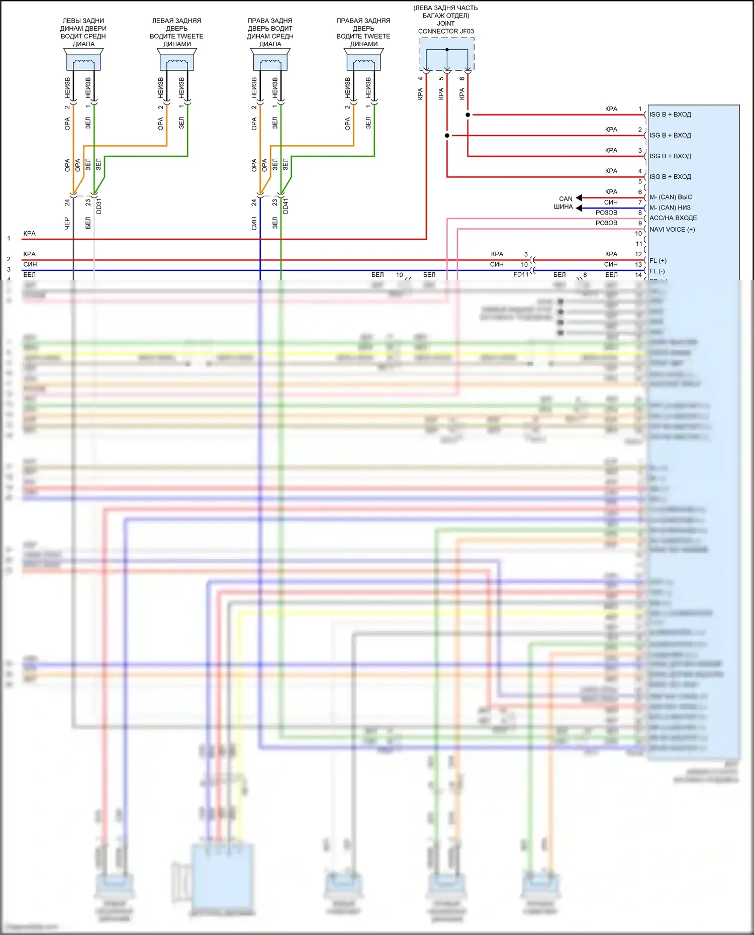 GV80 Genesis I рестайлинг (2023-2024): Электросхема магнитолы, с активным шумом (9 из 9) 