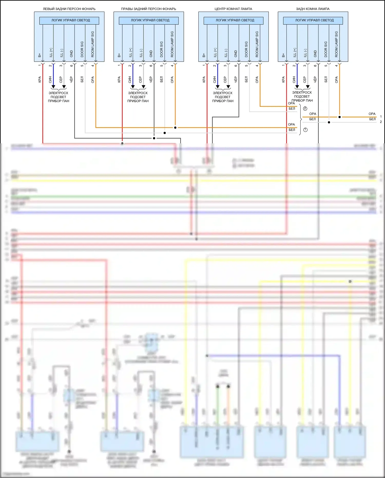 GV80 Genesis I рестайлинг (2023-2024): Электросхема освещения салона (3 из 5) 