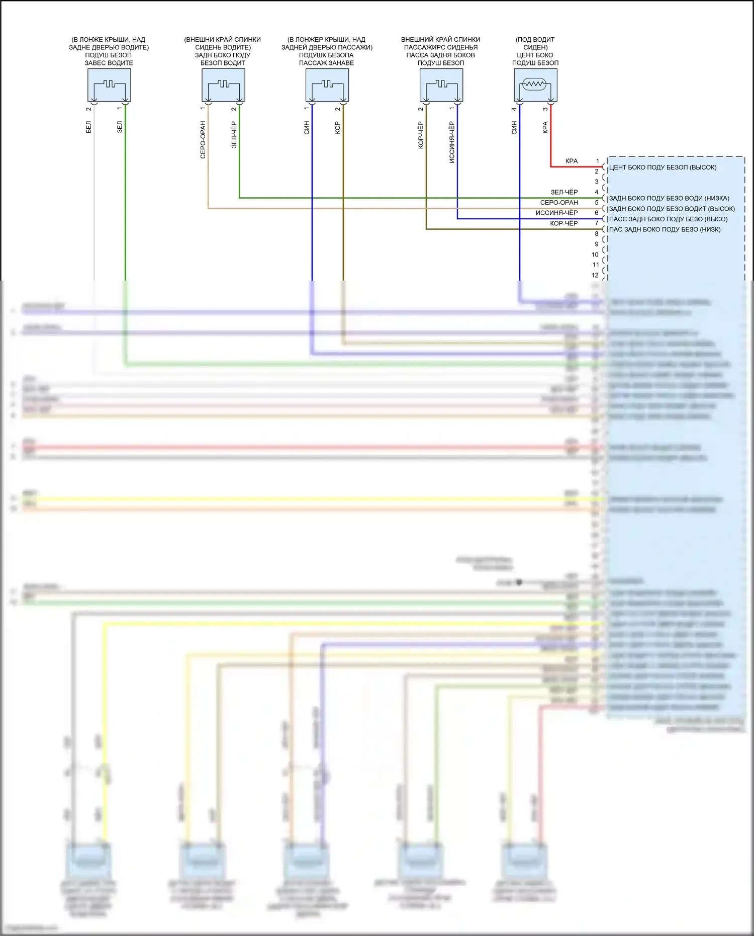GV80 Genesis I рестайлинг (2023-2024): Электросхема подушек безопасности (4 из 4) 