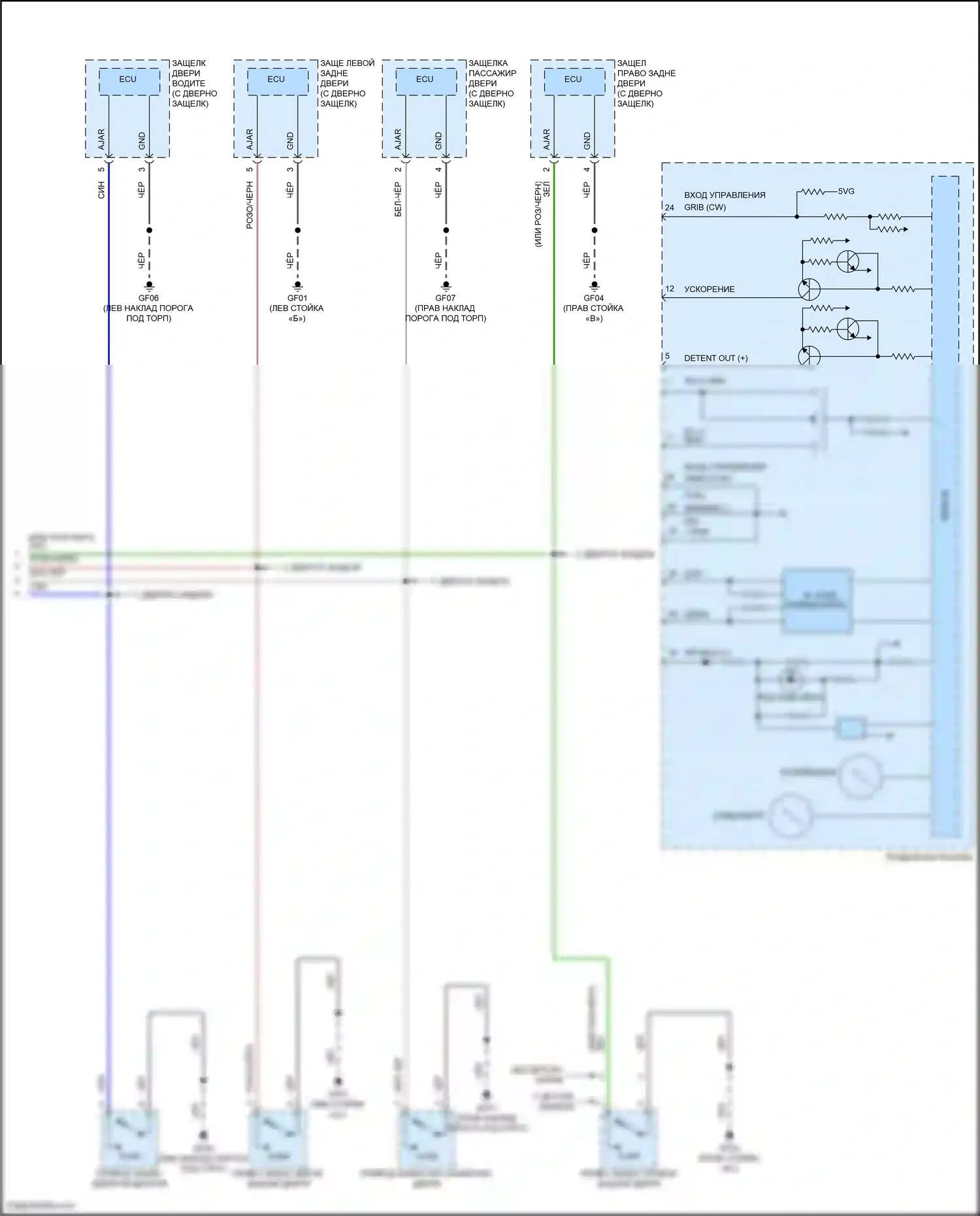 GV80 Genesis I рестайлинг (2023-2024): Электросхема приборной панели с жк- дисплеем 8 дюймов tft (3 из 3) 