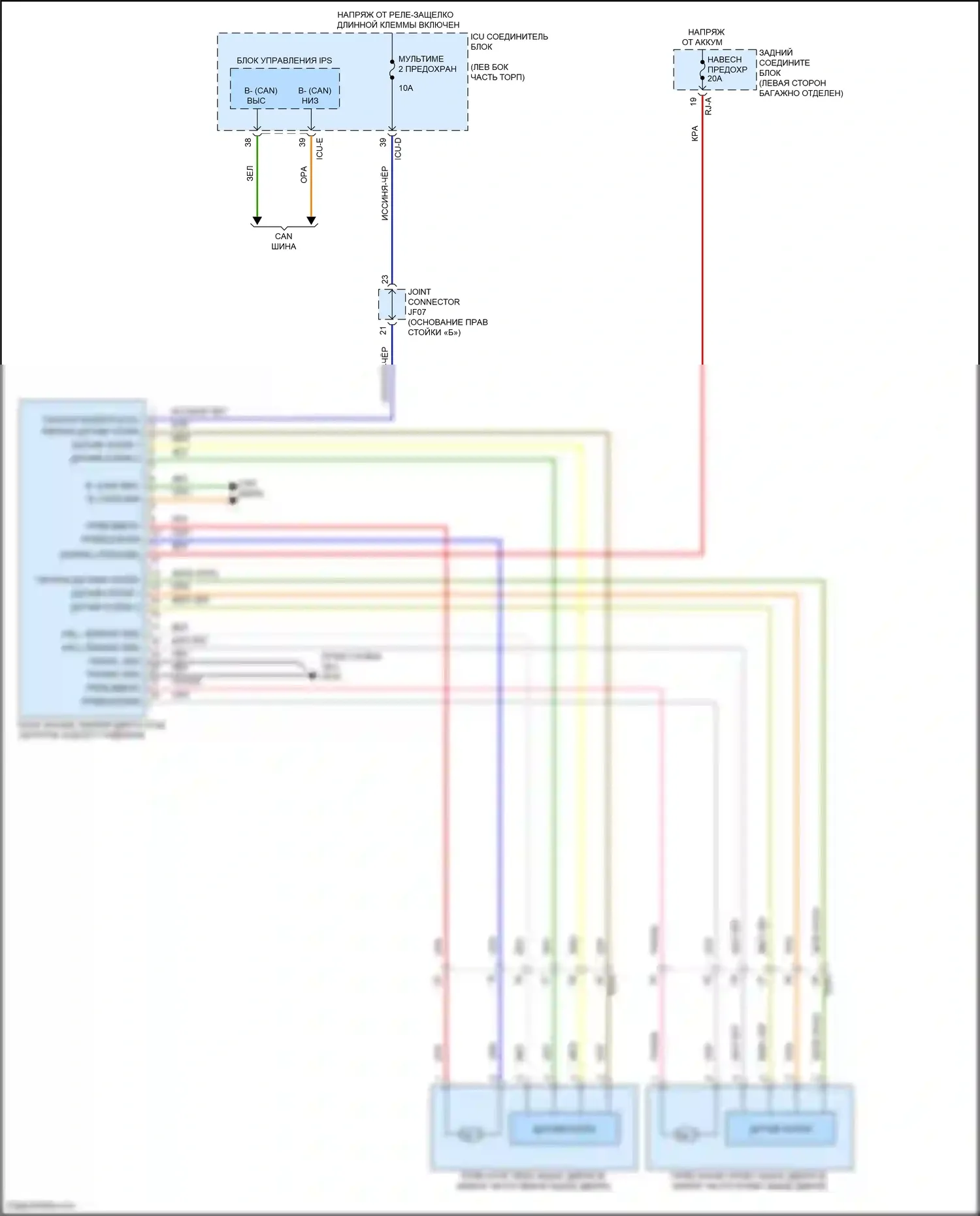 GV80 Genesis I рестайлинг (2023-2024): Электросхема задней шторки 
