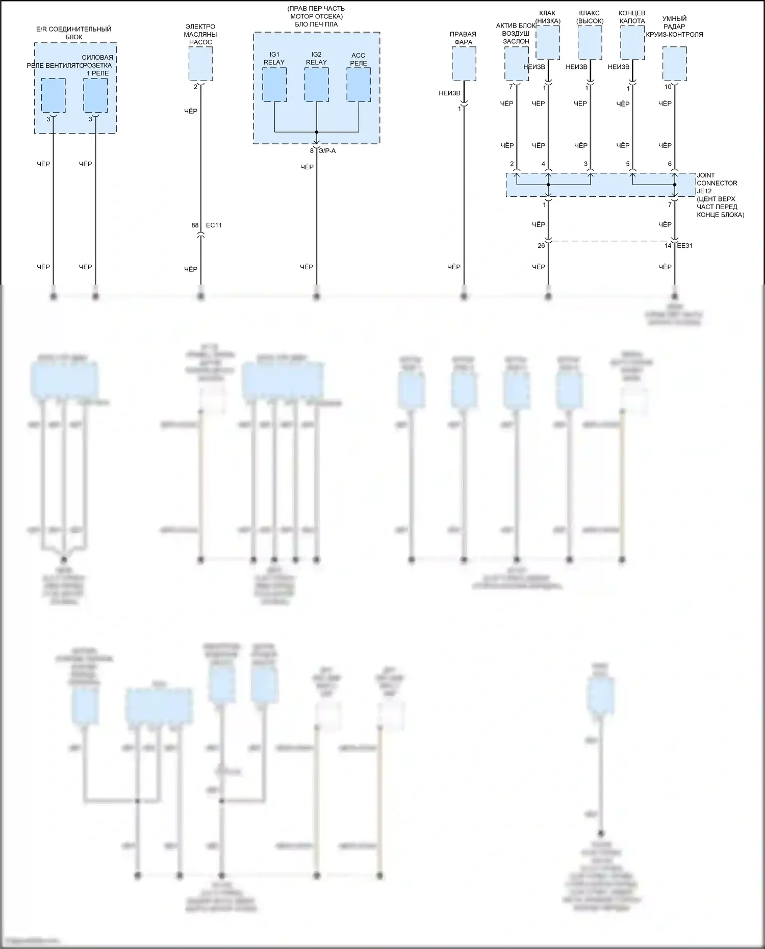 GV80 Genesis I рестайлинг (2023-2024): Электросхема разводки массы (3 из 8) 