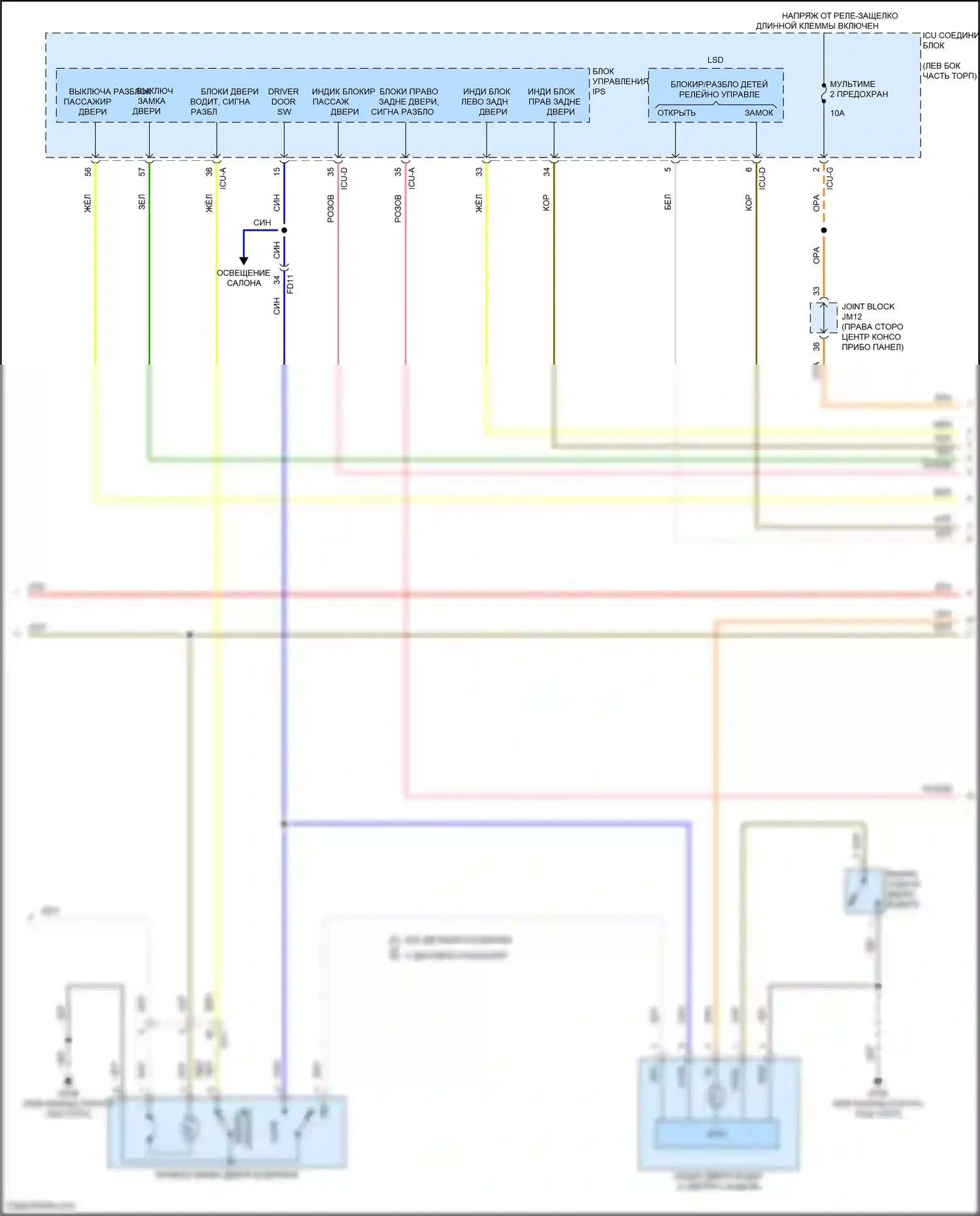 GV80 Genesis I рестайлинг (2023-2024): Электросхема центрального замка, без nfc (2 из 7) 