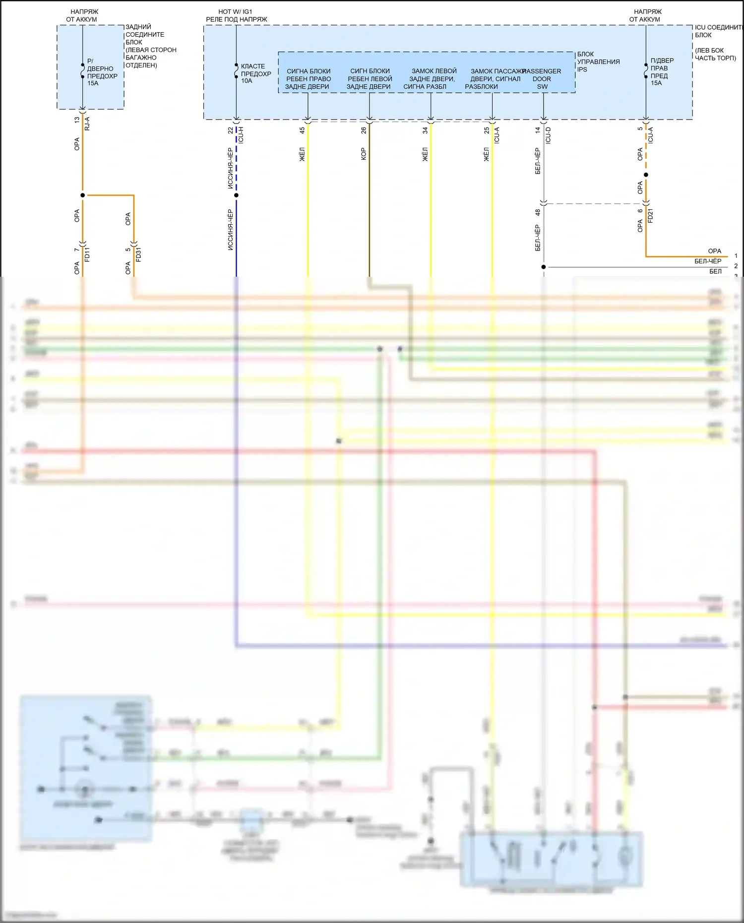 GV80 Genesis I рестайлинг (2023-2024): Электросхема центрального замка, без nfc (3 из 7) 