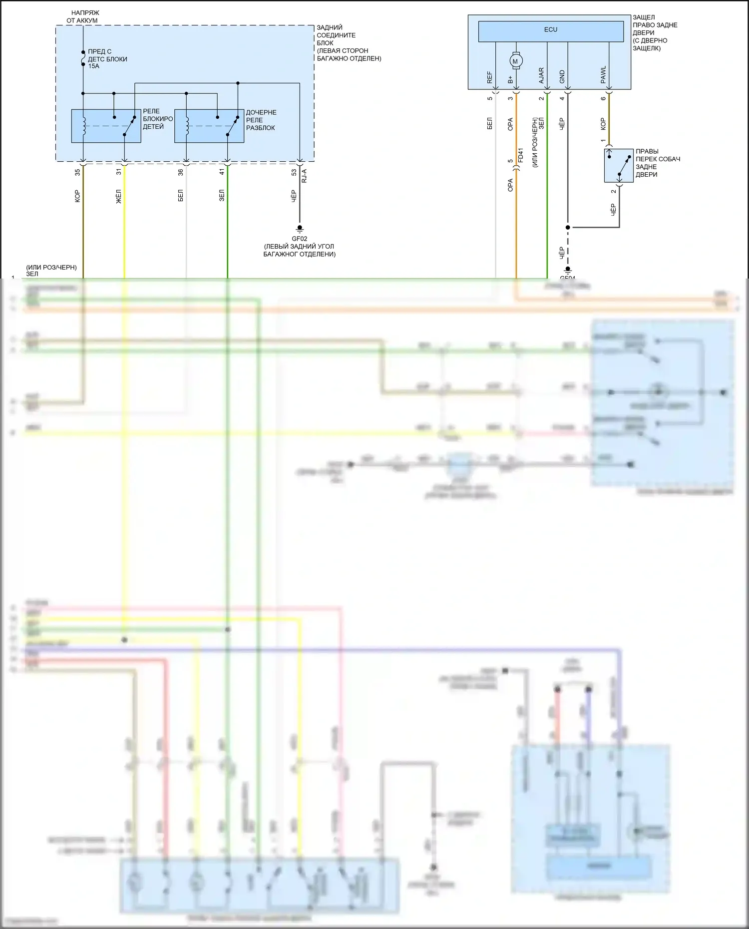 GV80 Genesis I рестайлинг (2023-2024): Электросхема центрального замка, без nfc (5 из 7) 