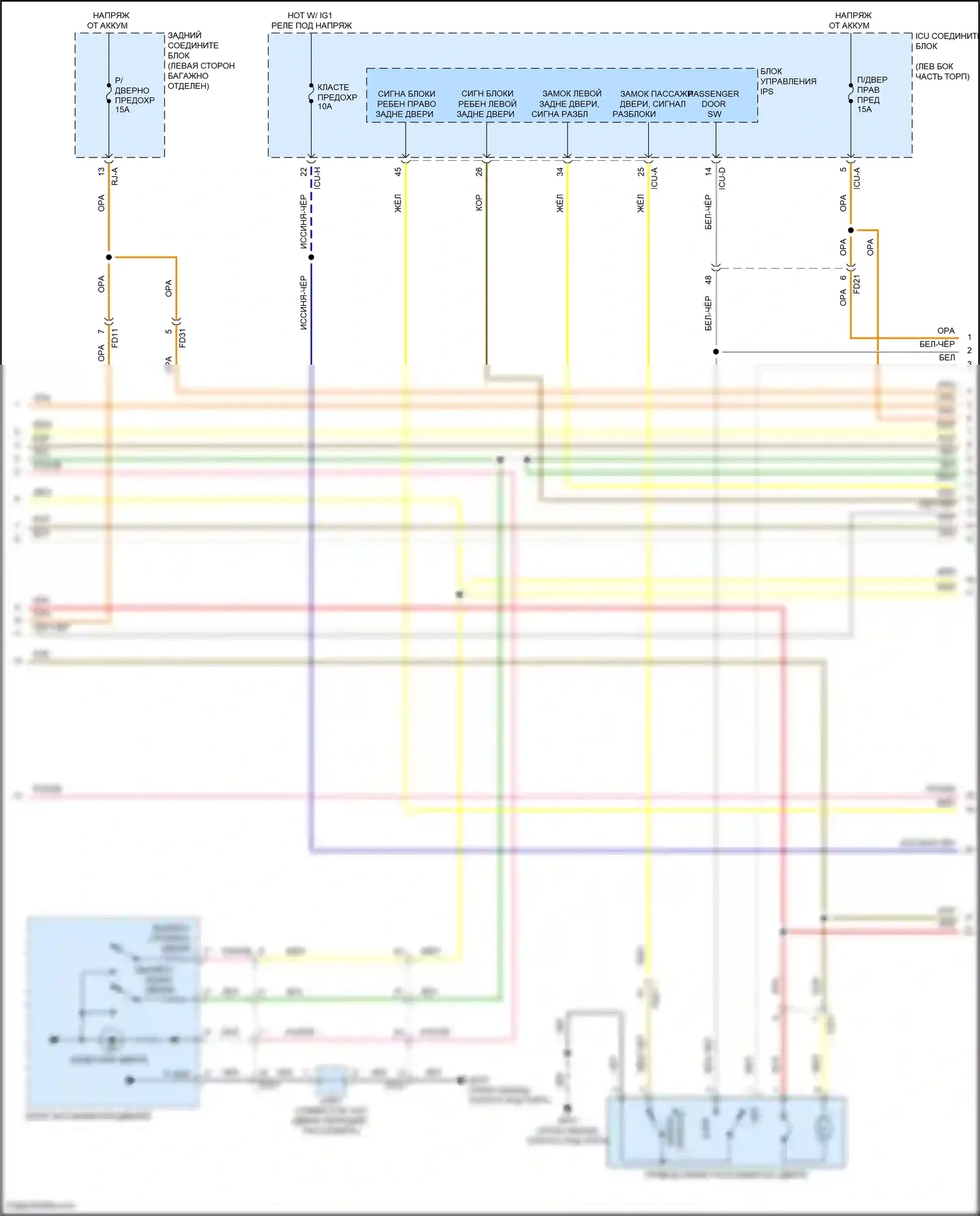 GV80 Genesis I рестайлинг (2023-2024): Электросхема центрального замка, с nfc (3 из 8) 