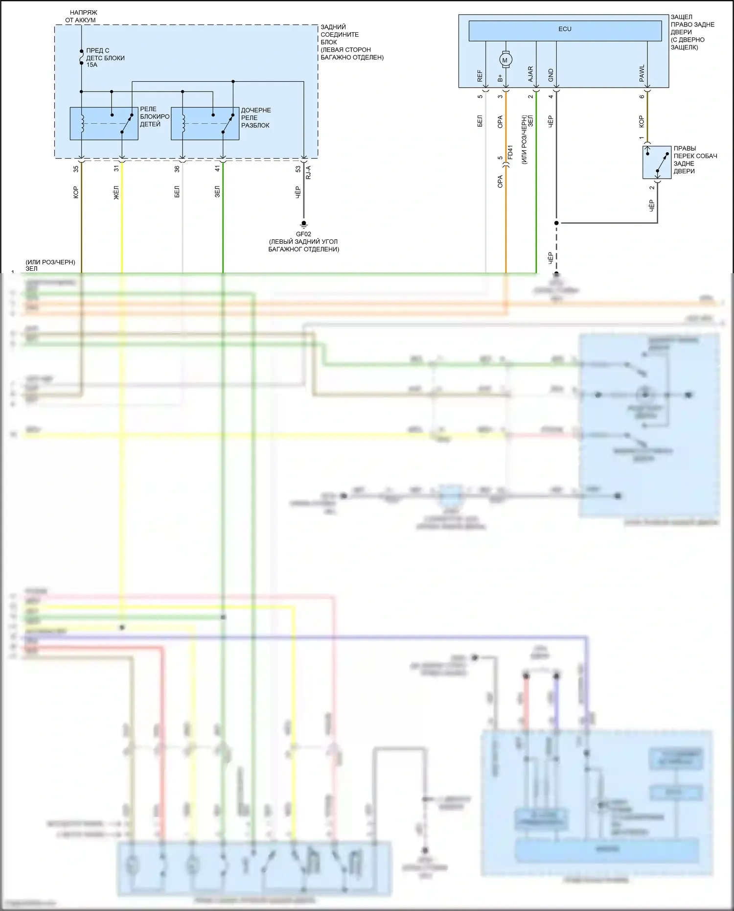 GV80 Genesis I рестайлинг (2023-2024): Электросхема центрального замка, с nfc (5 из 8) 
