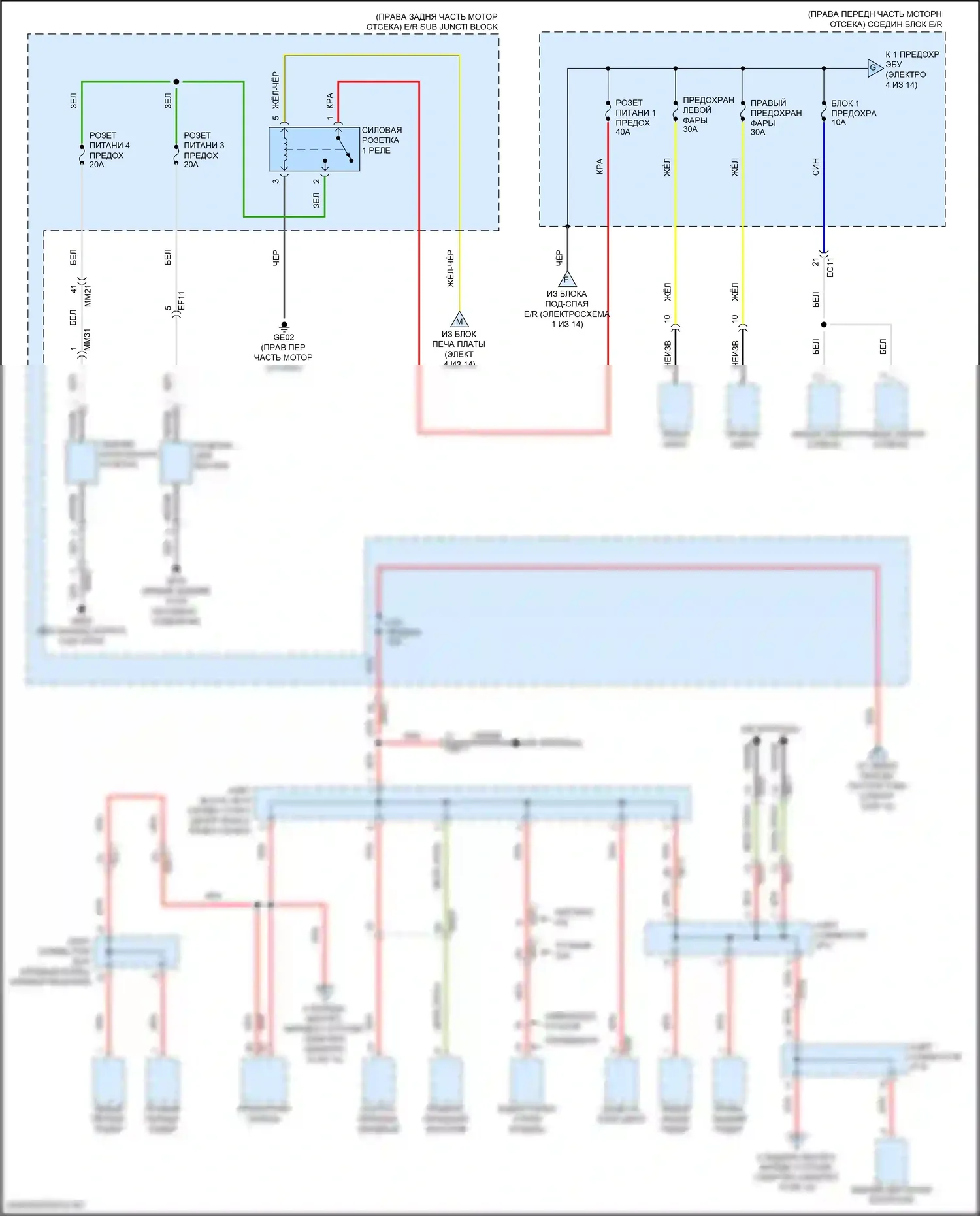 GV80 Genesis I (2020-2023): Электросхема блока предохранителей реле (3 из 14) 