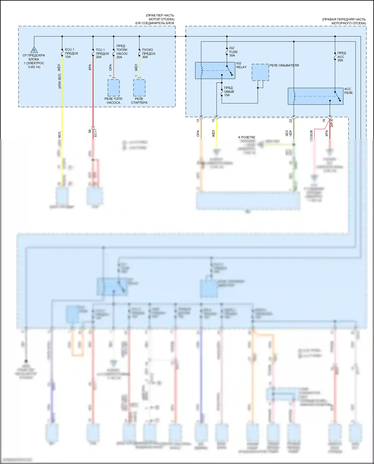 GV80 Genesis I (2020-2023): Электросхема блока предохранителей реле (4 из 14) 