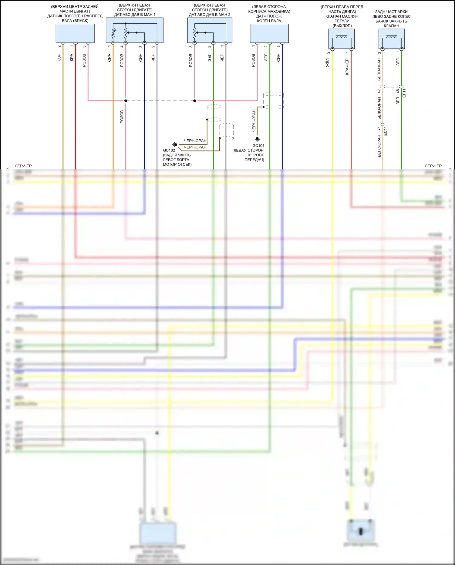 GV80 Genesis I (2020-2023): Электросхема двигатель 2.5л турбо, электросхема органов управления двигателем (2 из 9) 