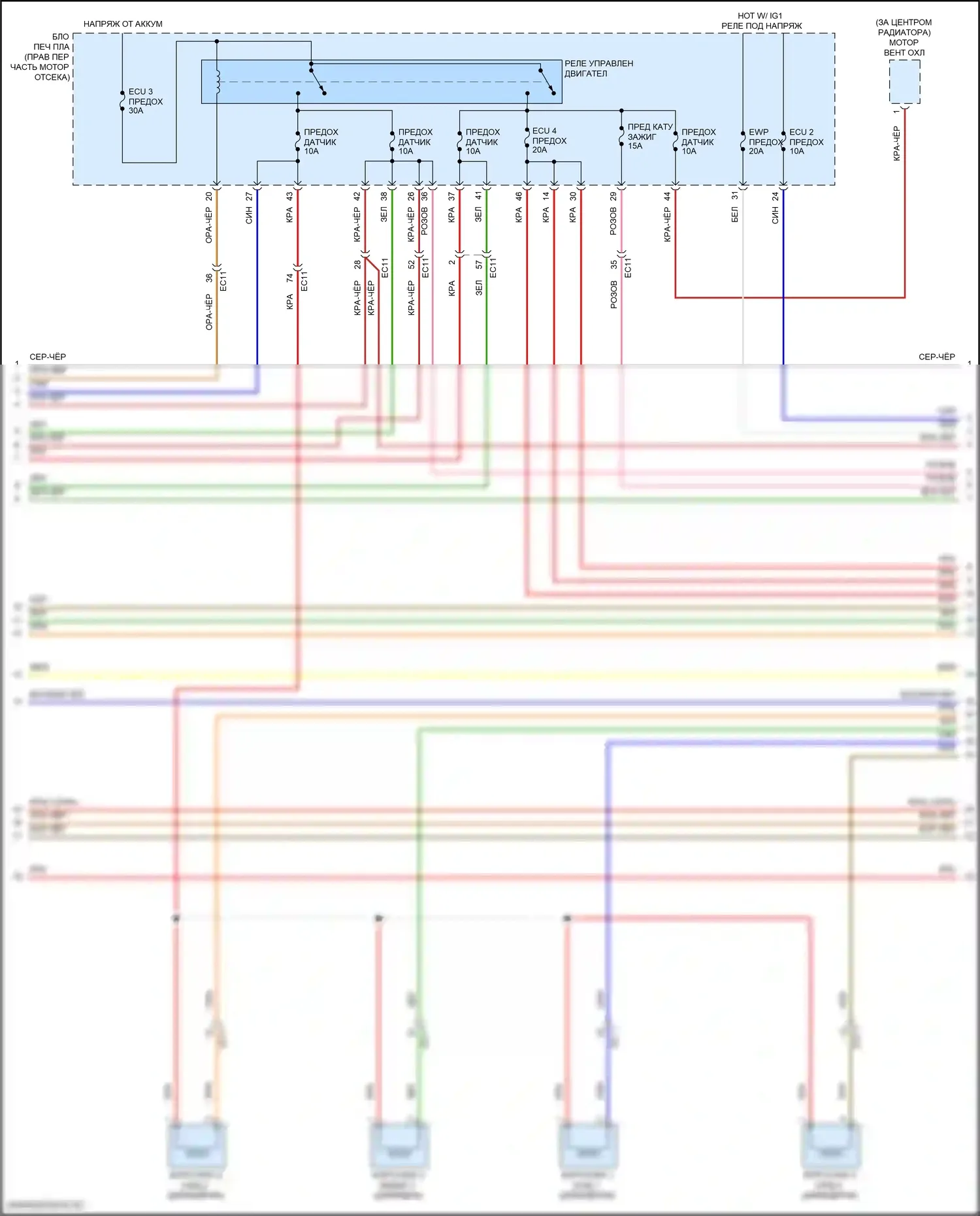 GV80 Genesis I (2020-2023): Электросхема двигатель 2.5л турбо, электросхема органов управления двигателем (6 из 9) 