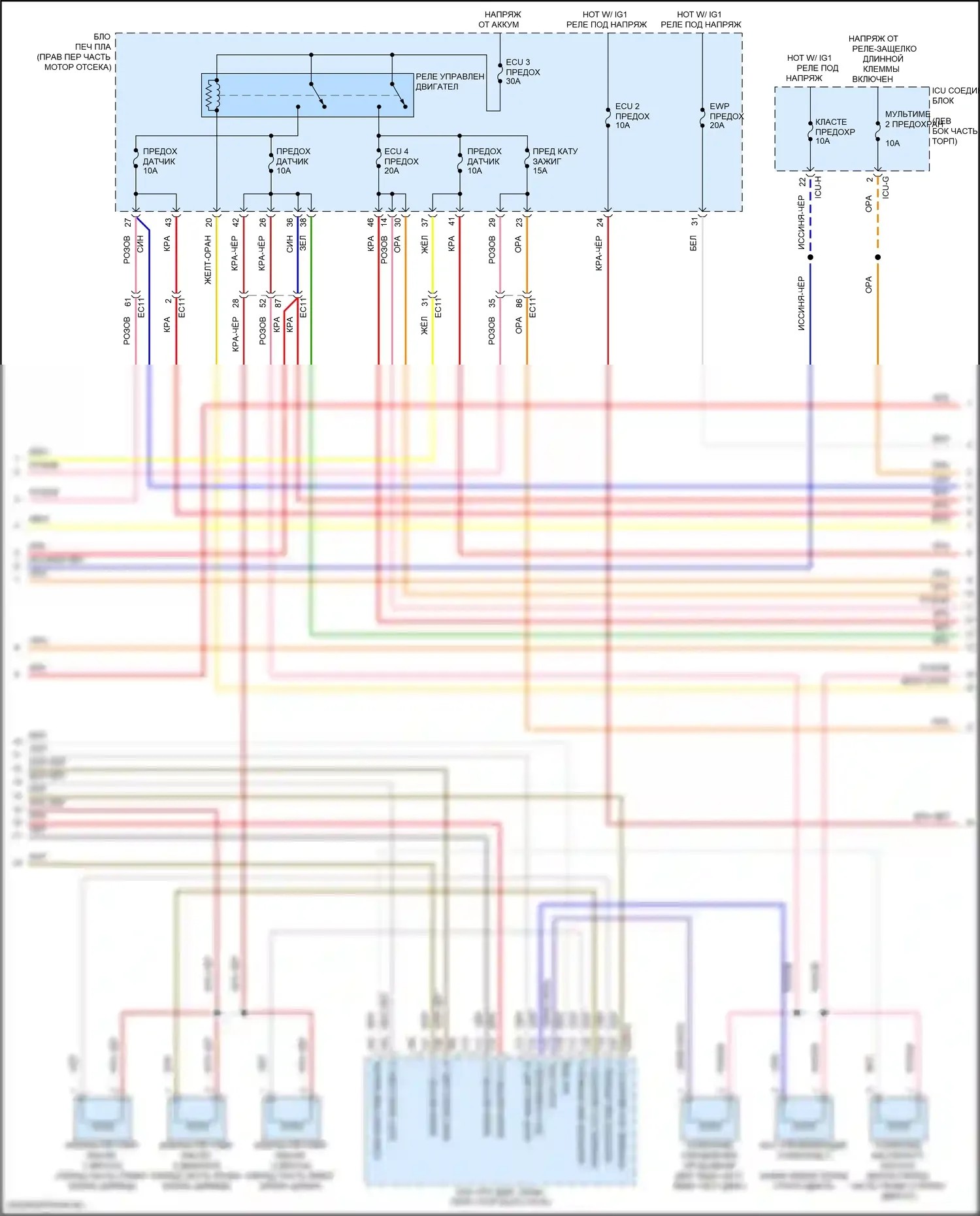 GV80 Genesis I (2020-2023): Электросхема двигатель 3.5л турбо, электросхема органов управления двигателем (4 из 8) 