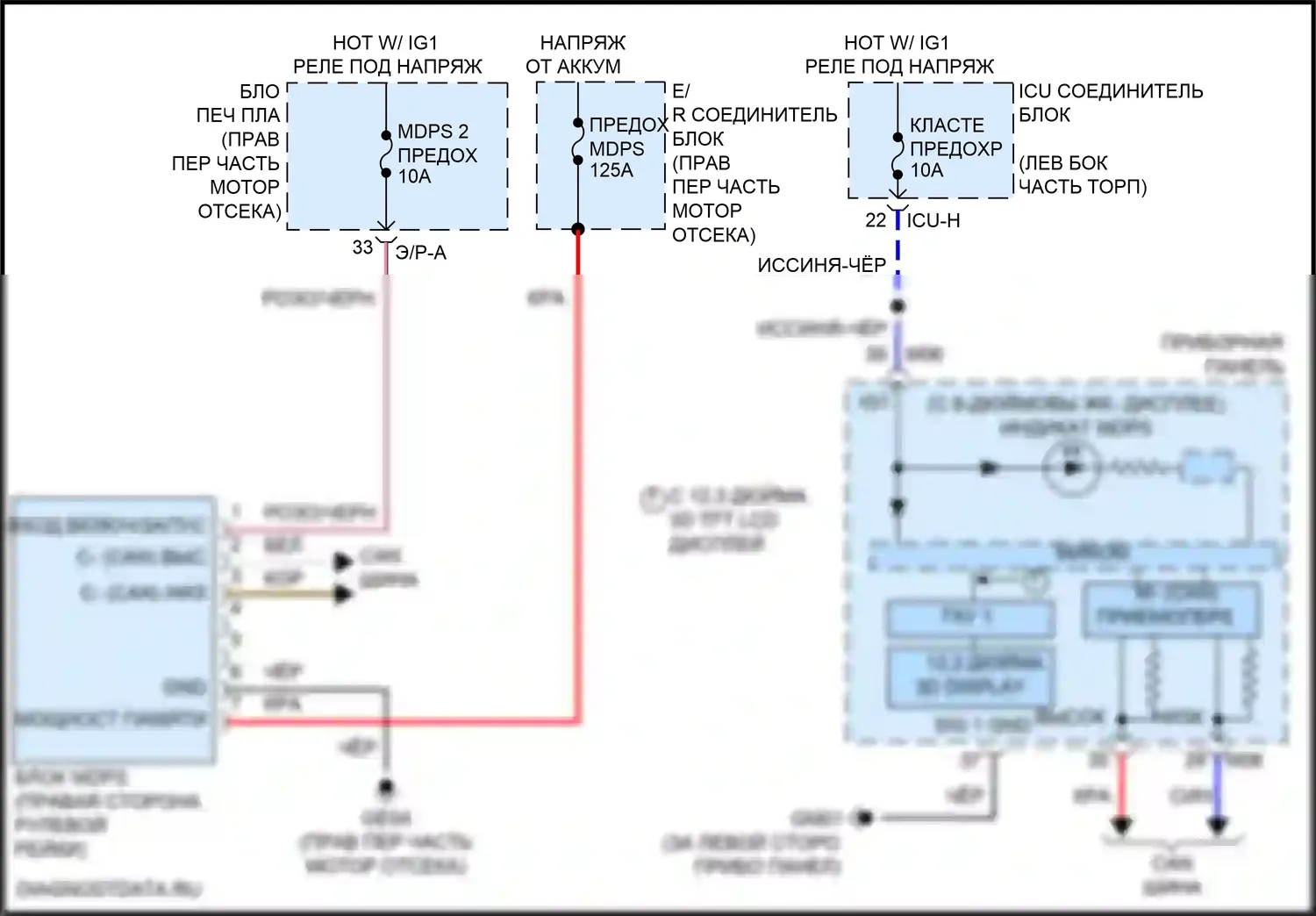 GV80 Genesis I (2020-2023): Электросхема электроусилителя руля 