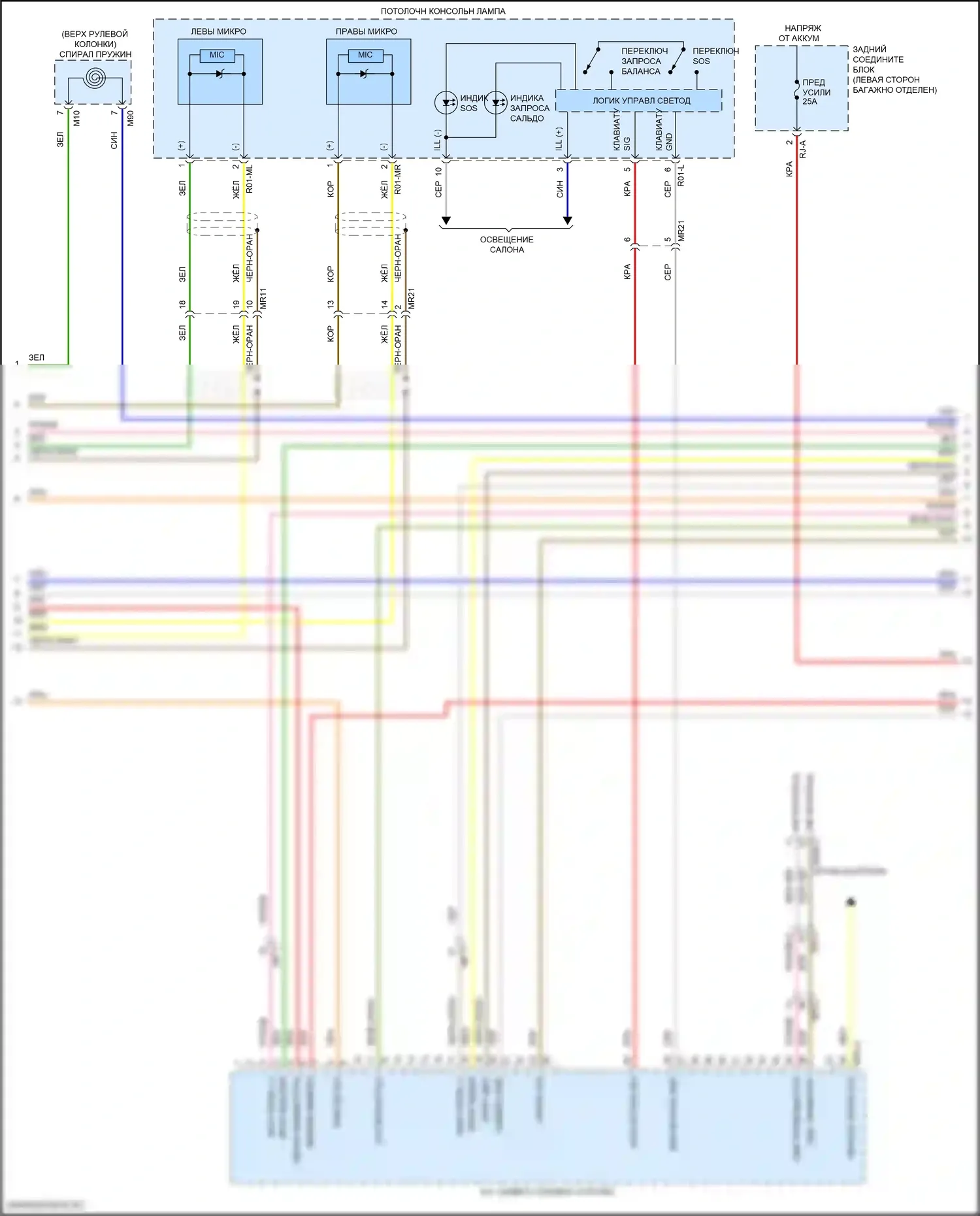 GV80 Genesis I (2020-2023): Электросхема магнитолы, со стандартным усилителем (3 из 7) 