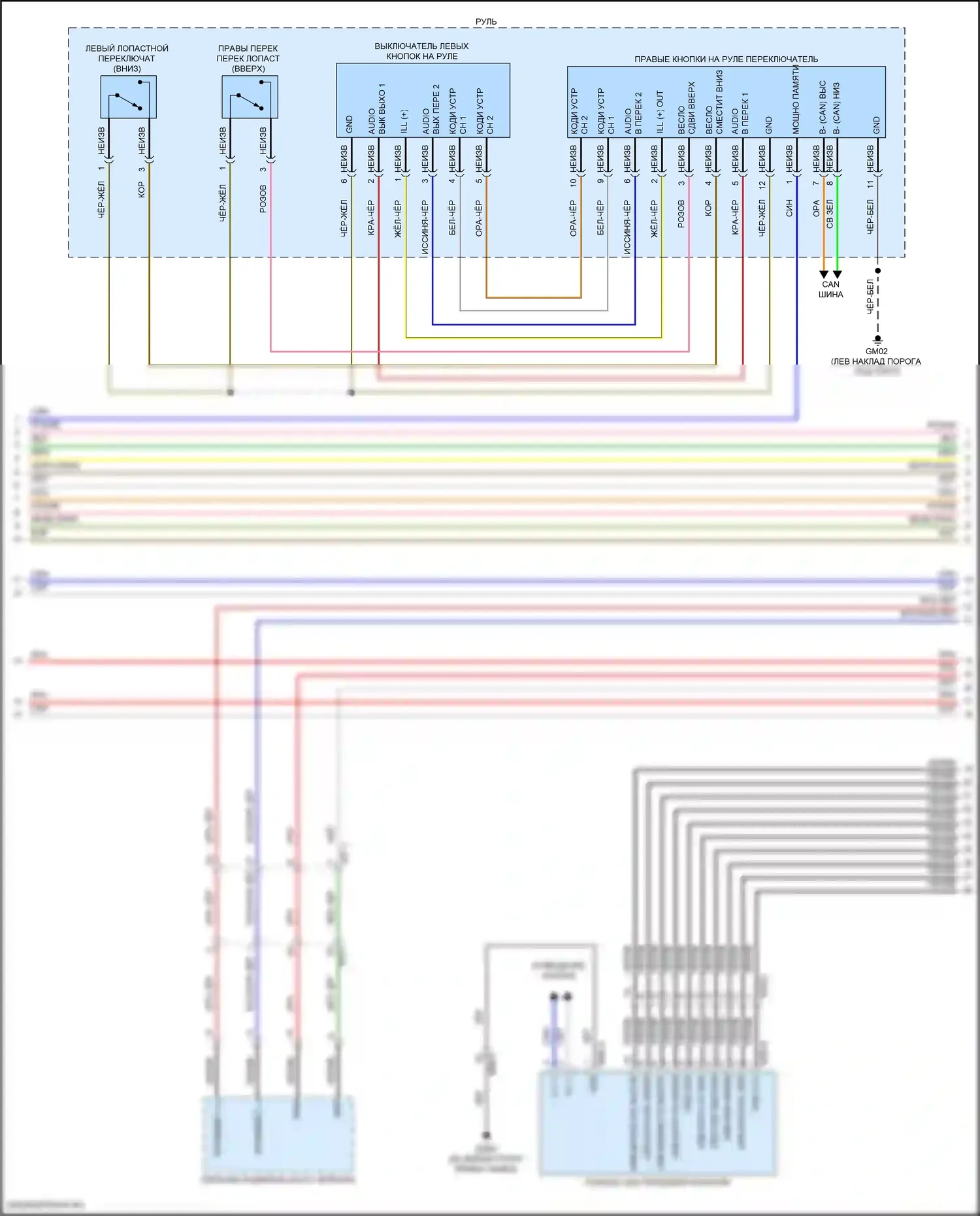 GV80 Genesis I (2020-2023): Электросхема магнитолы, со стандартным усилителем (4 из 7) 