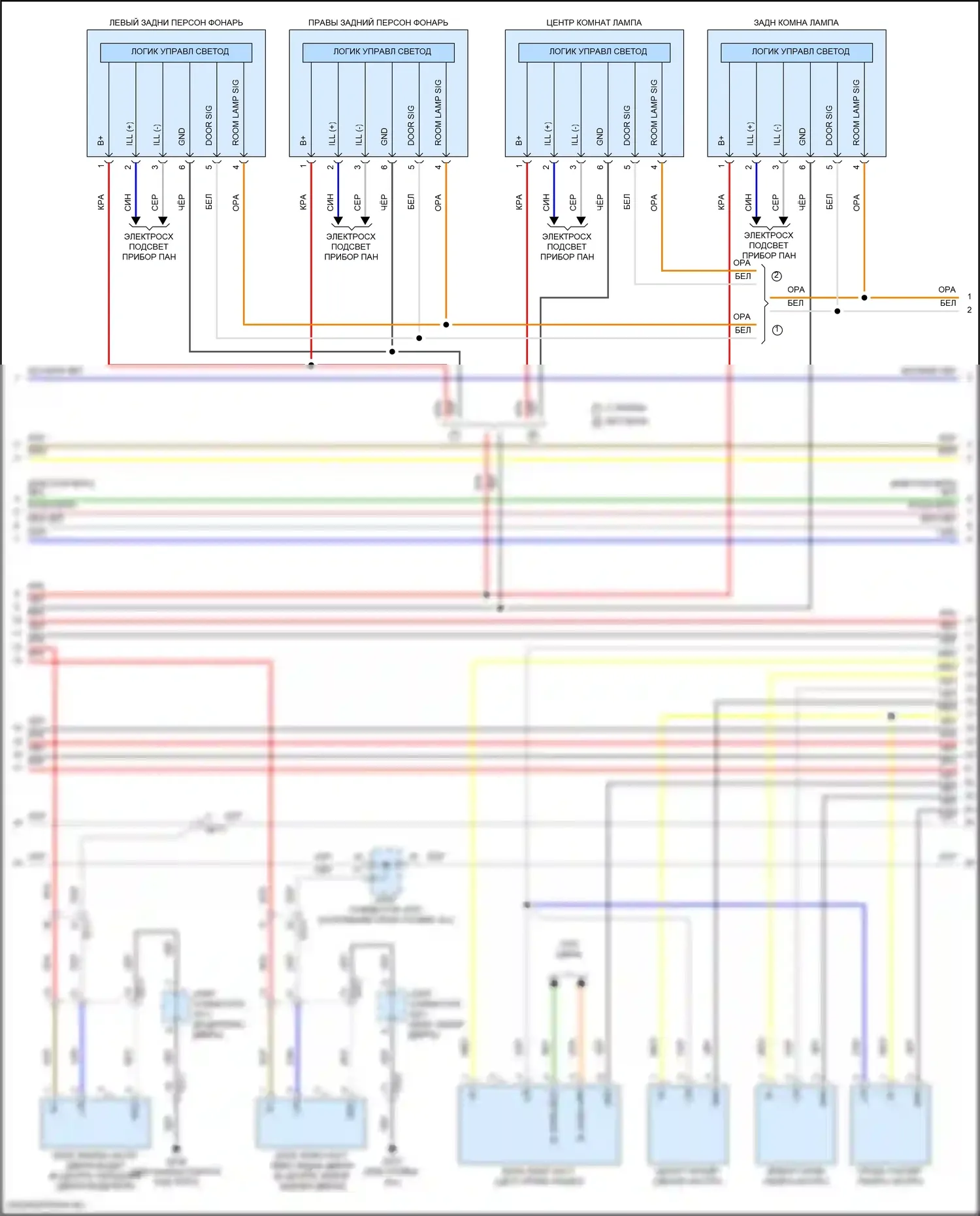 GV80 Genesis I (2020-2023): Электросхема освещения салона (3 из 5) 
