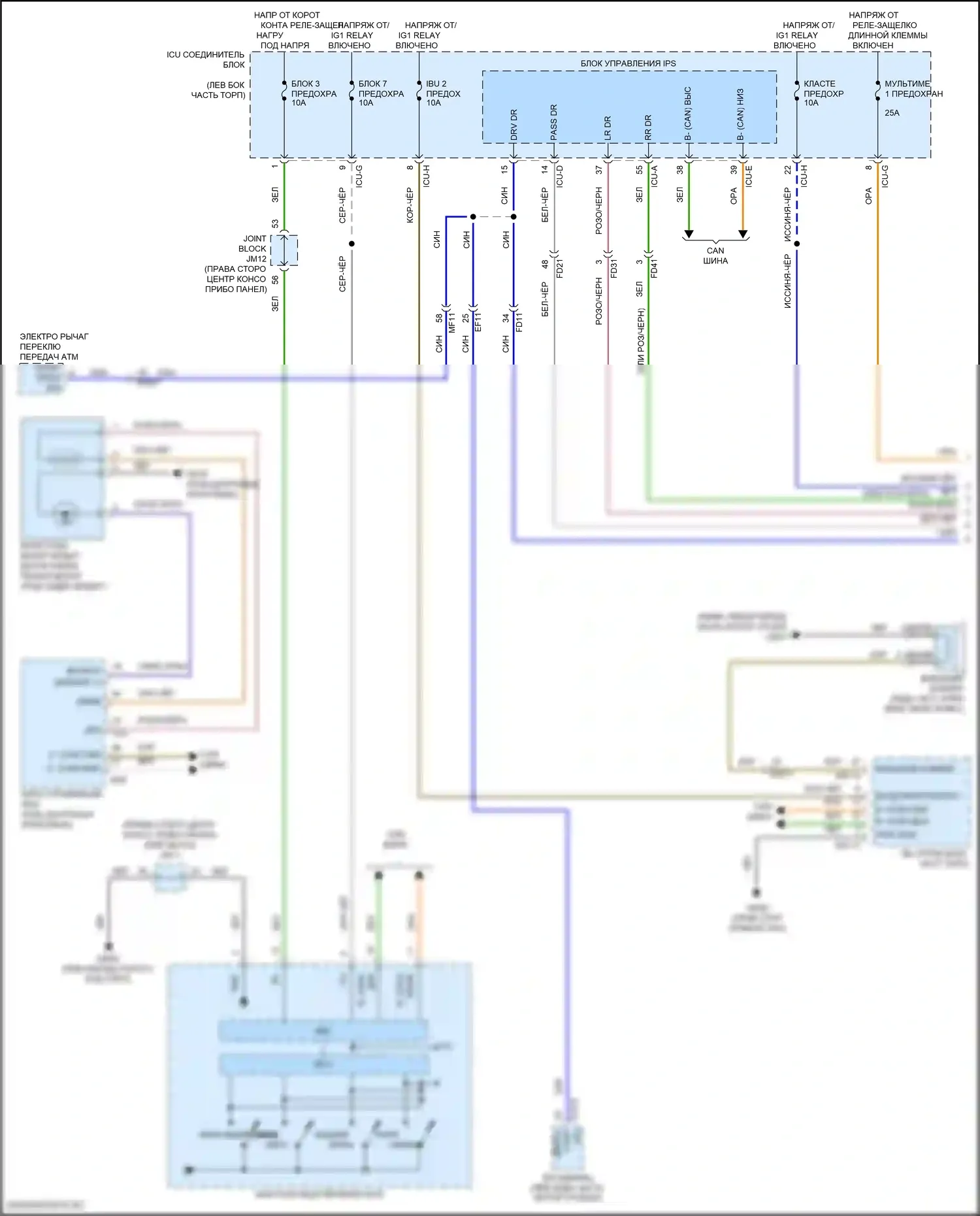 GV80 Genesis I (2020-2023): Электросхема (1 из 2) 