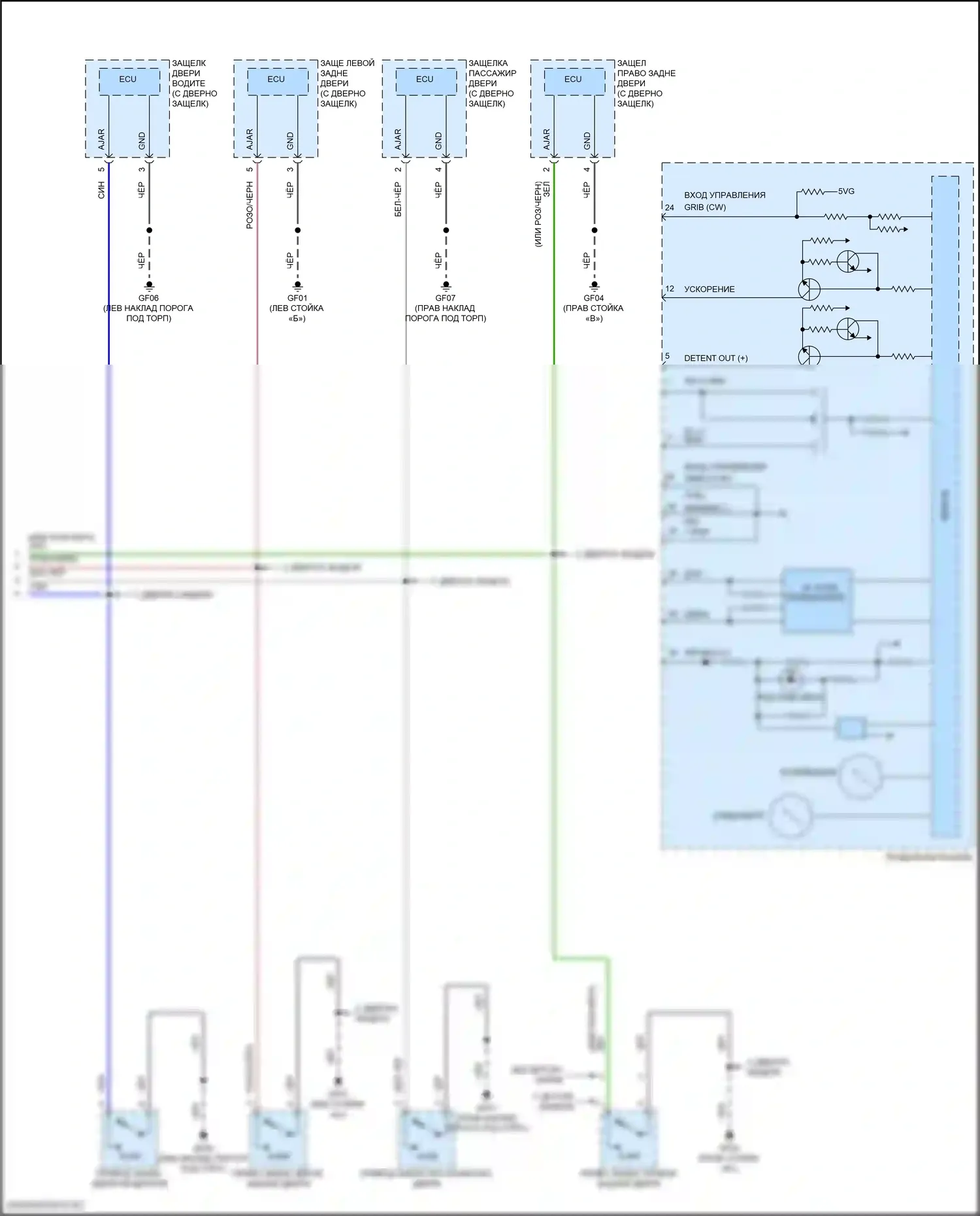 GV80 Genesis I (2020-2023): Электросхема приборной панели с жк- дисплеем 8 дюймов tft (3 из 3) 