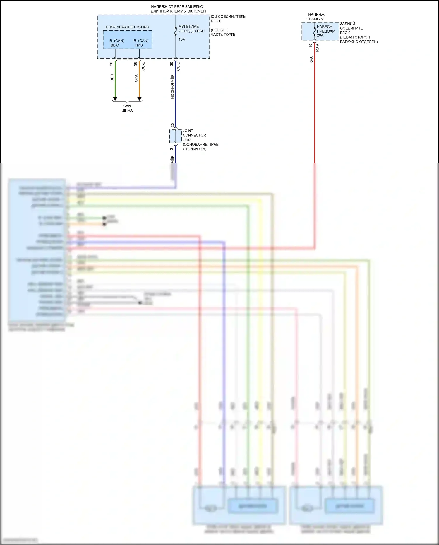 GV80 Genesis I (2020-2023): Электросхема задней шторки 