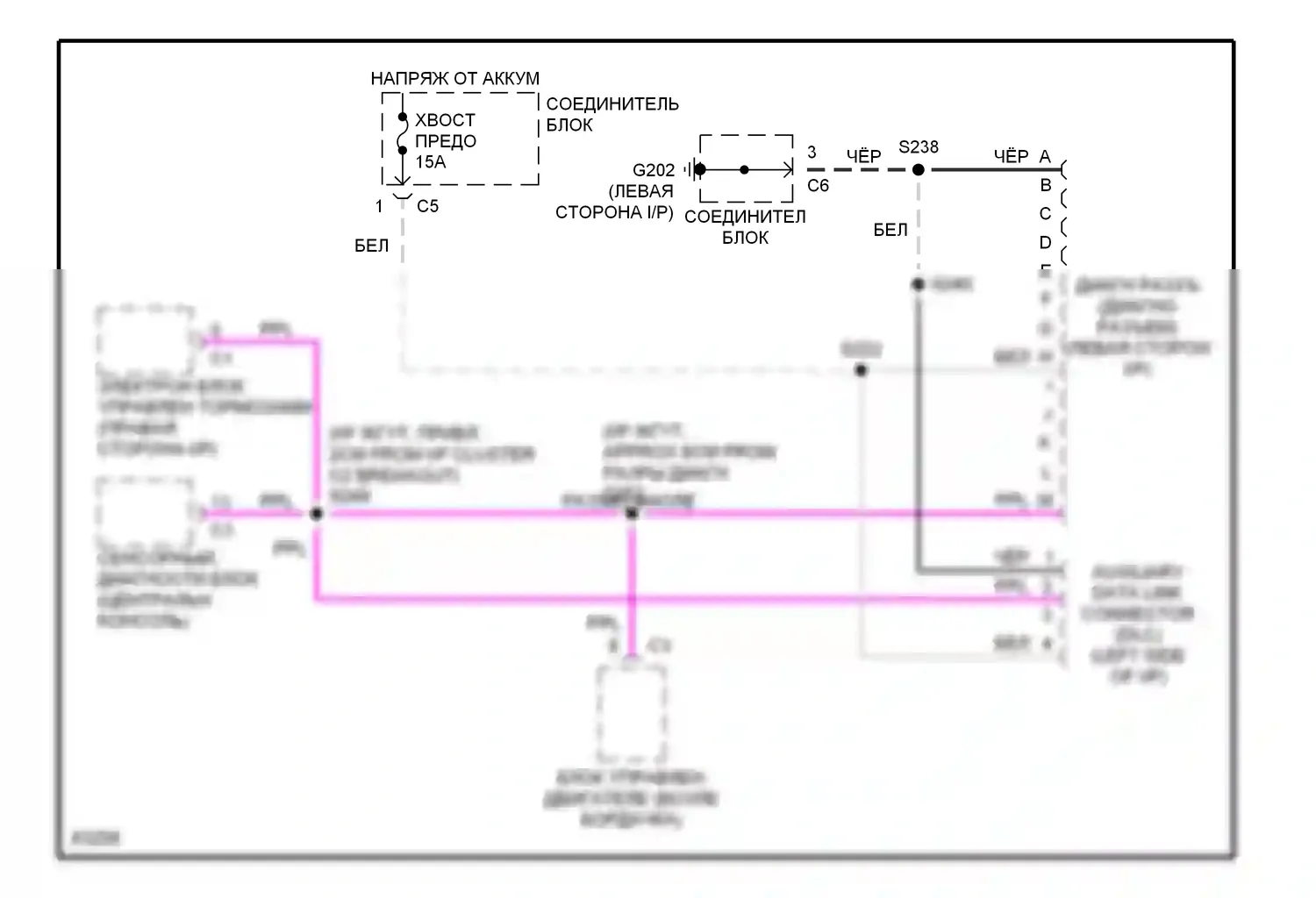 Metro Geo I (1989-1997): Электросхема диагностического разхъема 