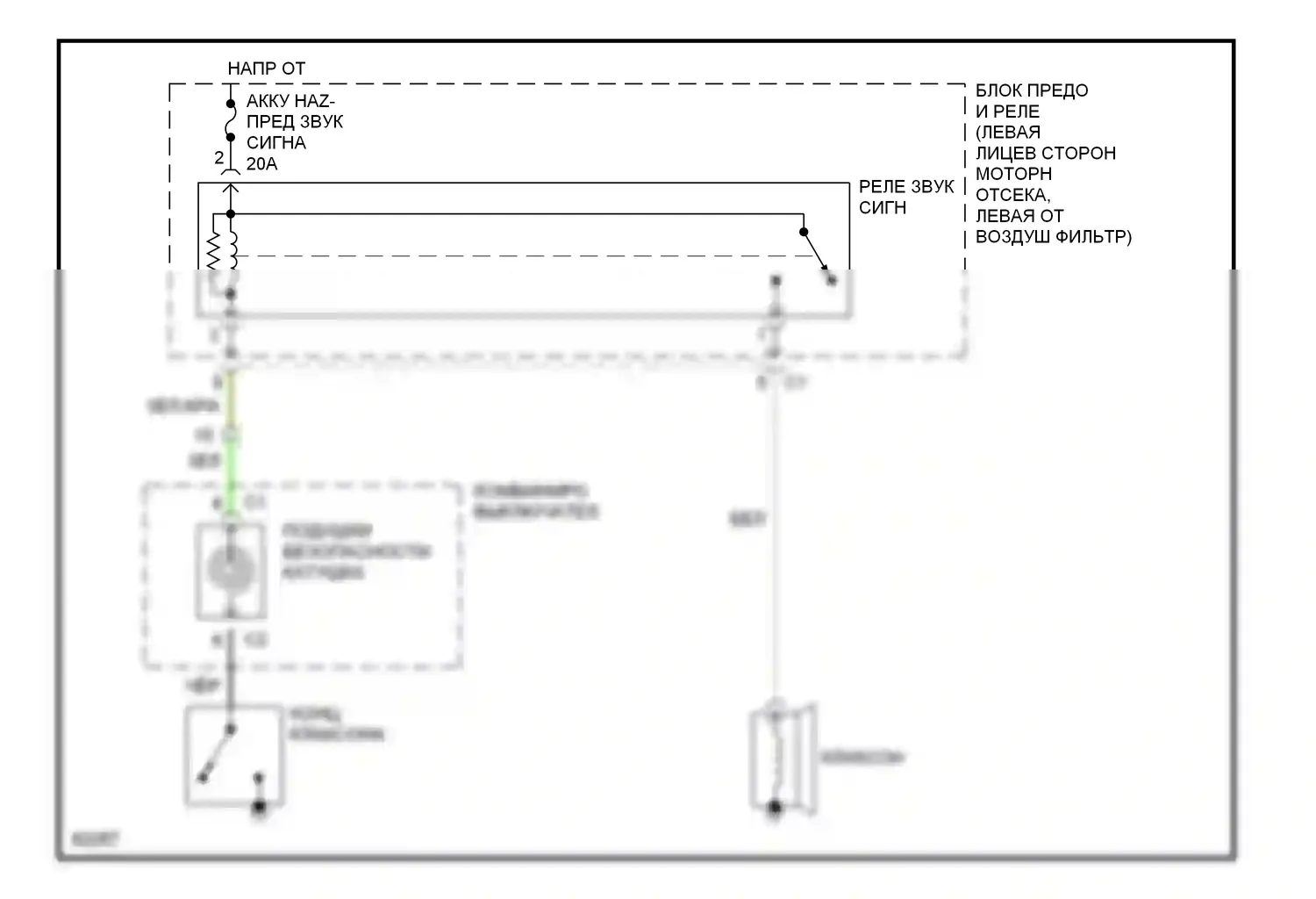 Prizm Geo II (1992-1997): Электросхема клаксона 