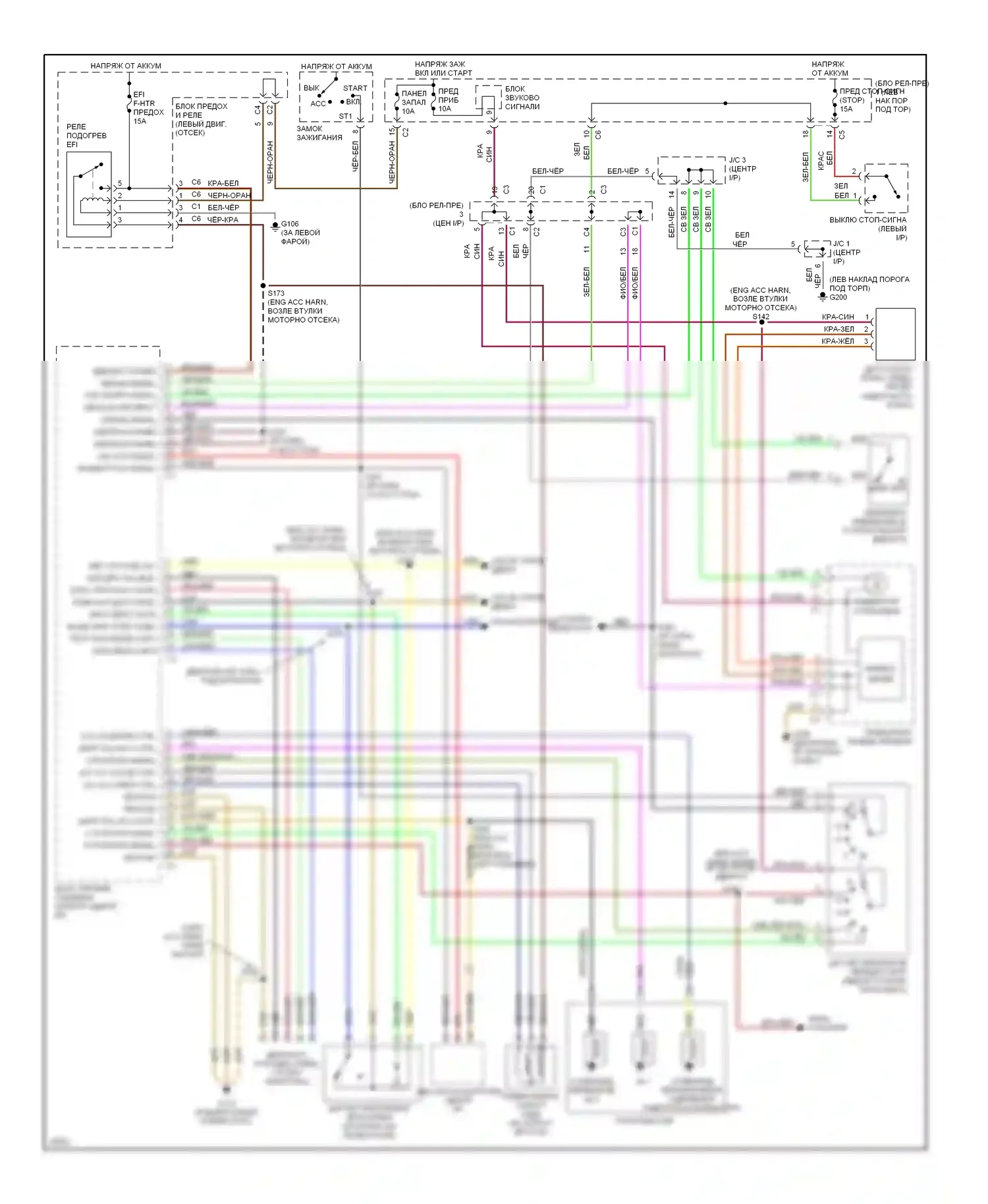 Prizm Geo II (1992-1997): 1.8l, электросхема коробки передач 