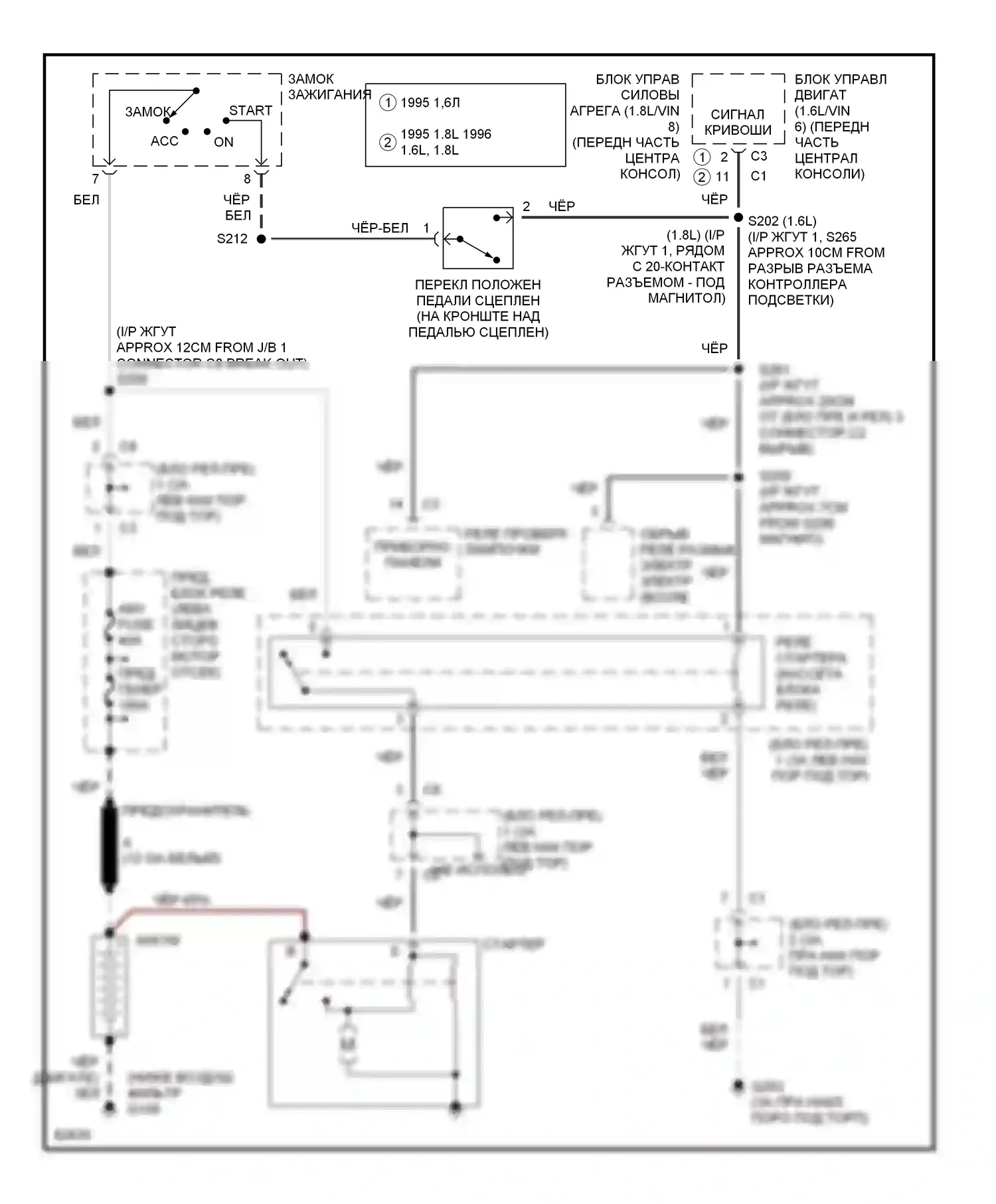 Prizm Geo II (1992-1997): Электросхема стартера, мкп 