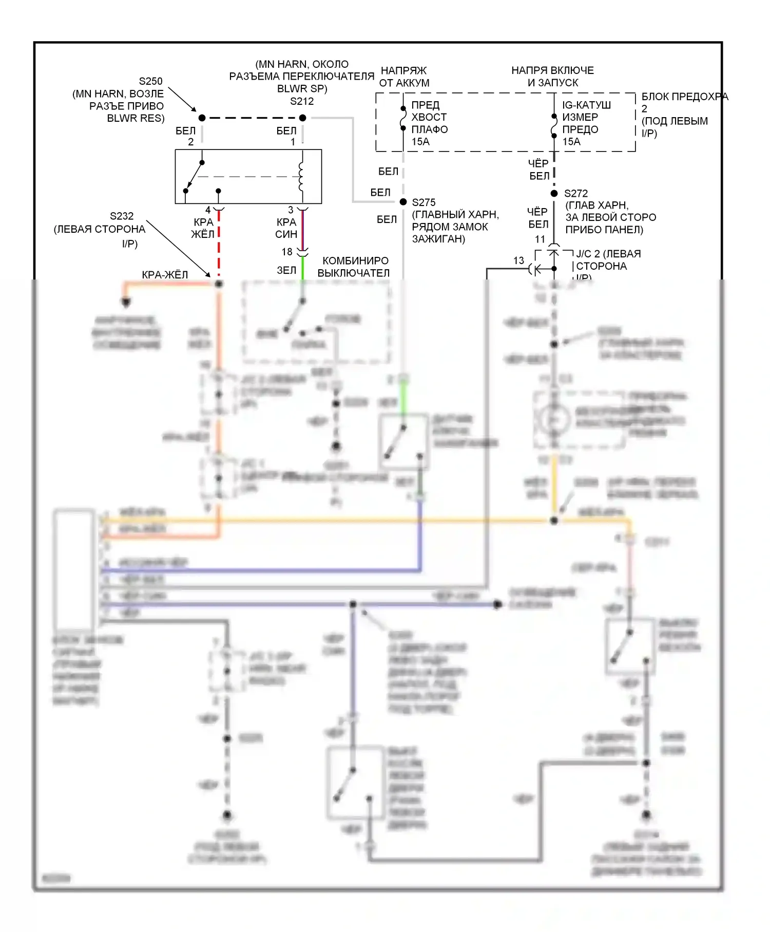 Tracker Geo I (1989-1998): Электросхемы системы оповещения 
