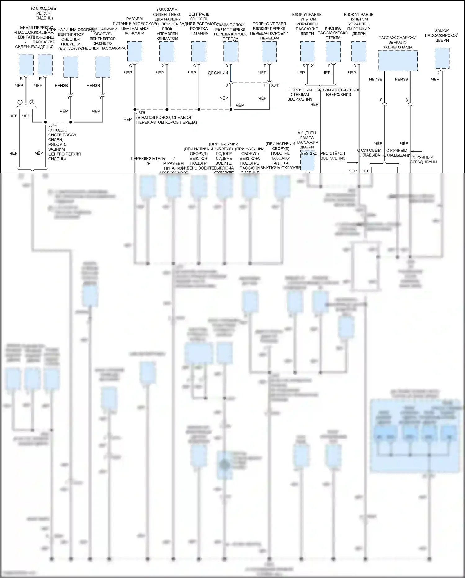 Acadia GMC I рестайлинг (2013-2016): Электросхема разводки массы (6 из 6) 