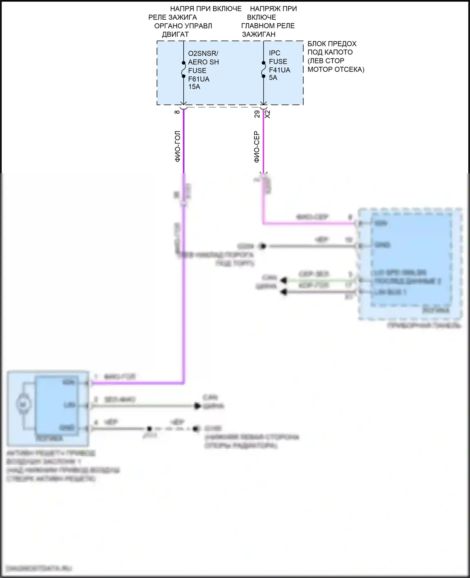 Acadia GMC II рестайлинг (2019-2024): Электросхема активных управление кузовом и подвеской 
