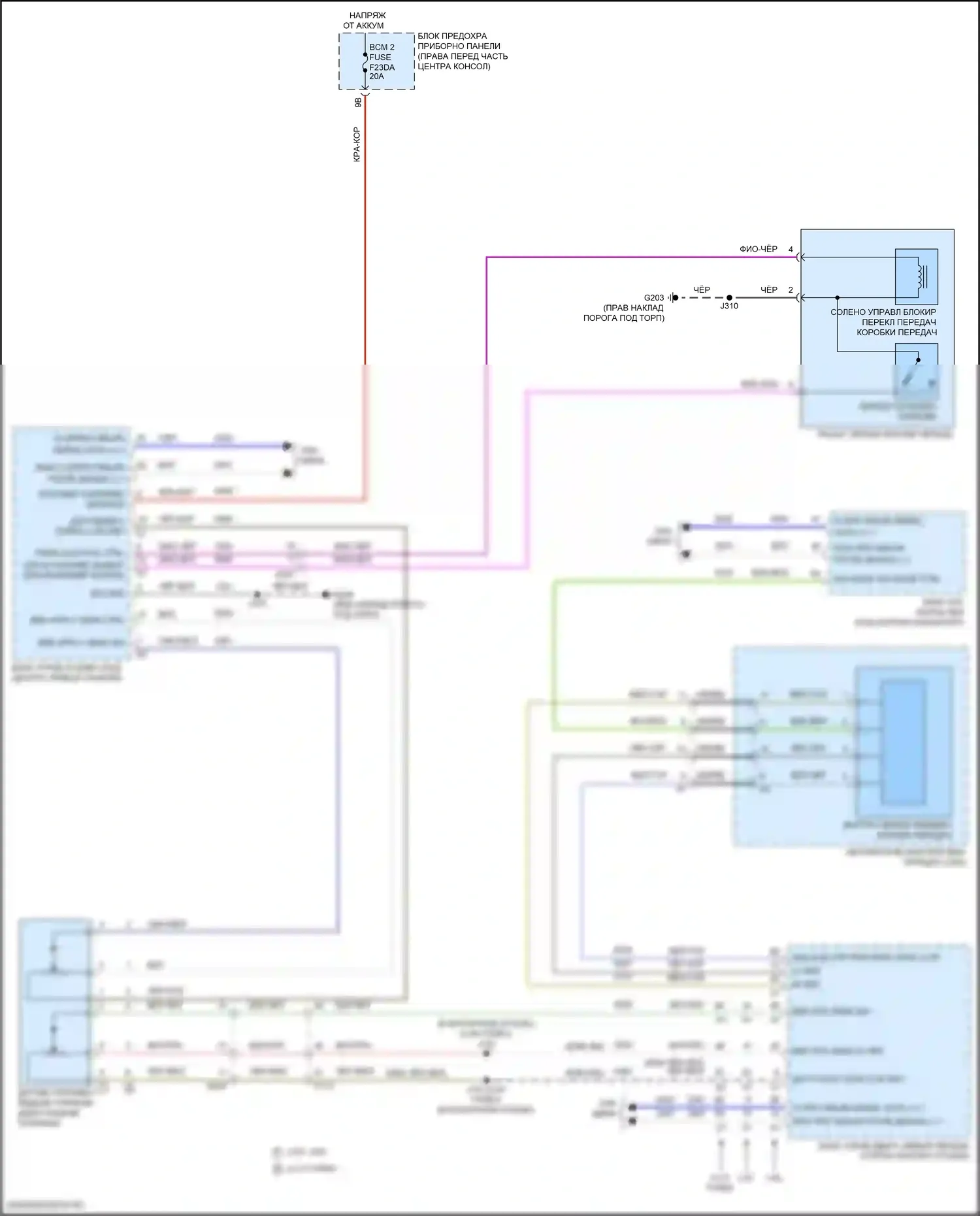 Acadia GMC II рестайлинг (2019-2024): 3,6л vin s, электросхема блокировки селектора 