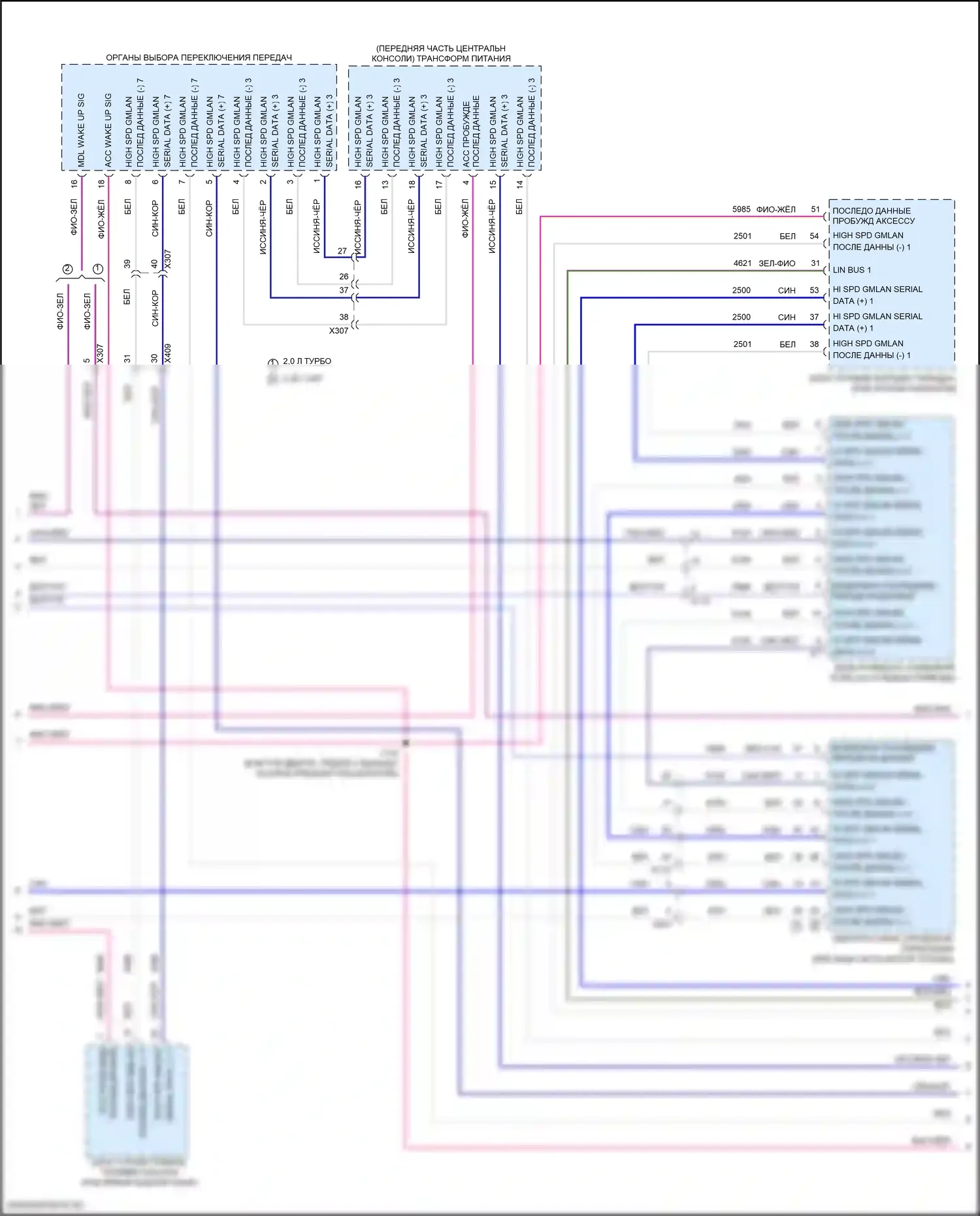 Acadia GMC II рестайлинг (2019-2024): Can шина электросхема (7 из 8) 