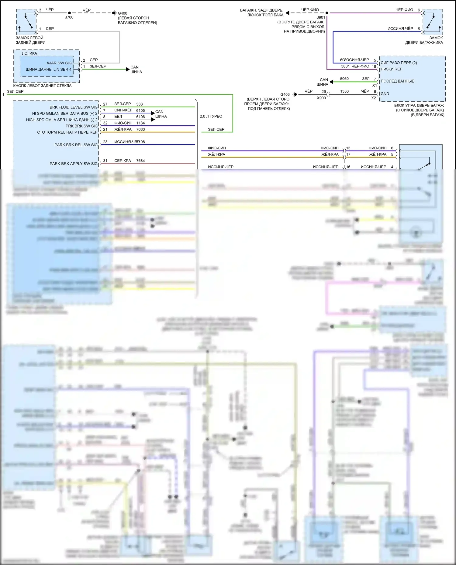Acadia GMC II рестайлинг (2019-2024): Электросхема приборной панели (2 из 2) 