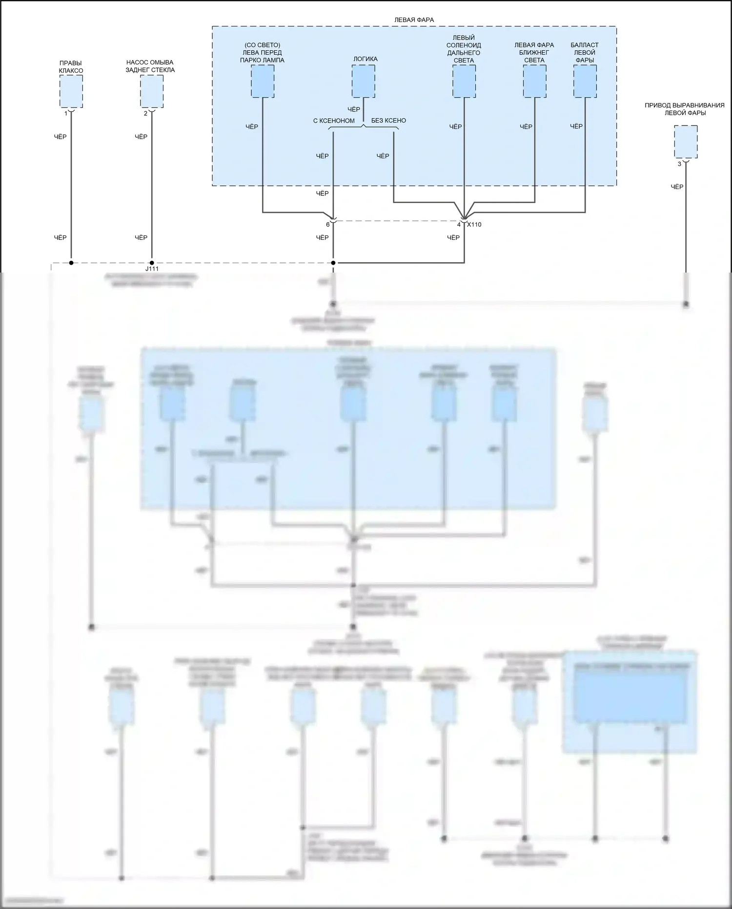 Acadia GMC II рестайлинг (2019-2024): Электросхема разводки массы (1 из 8) 