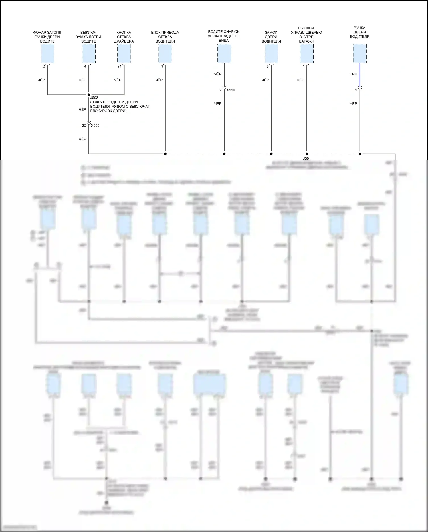 Acadia GMC II рестайлинг (2019-2024): Электросхема разводки массы (4 из 8) 